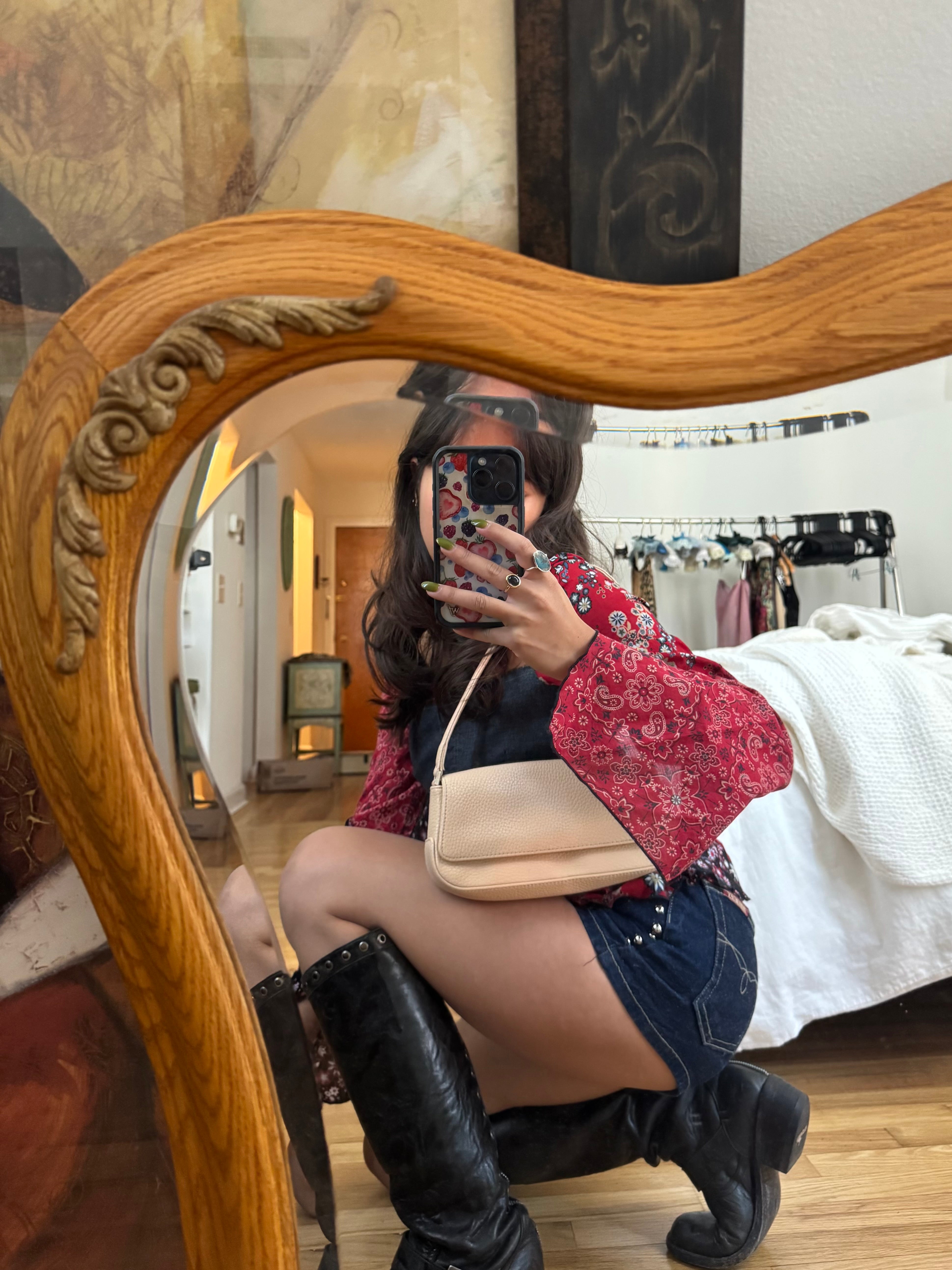 Vintage 90s Tan Shoulder Purse