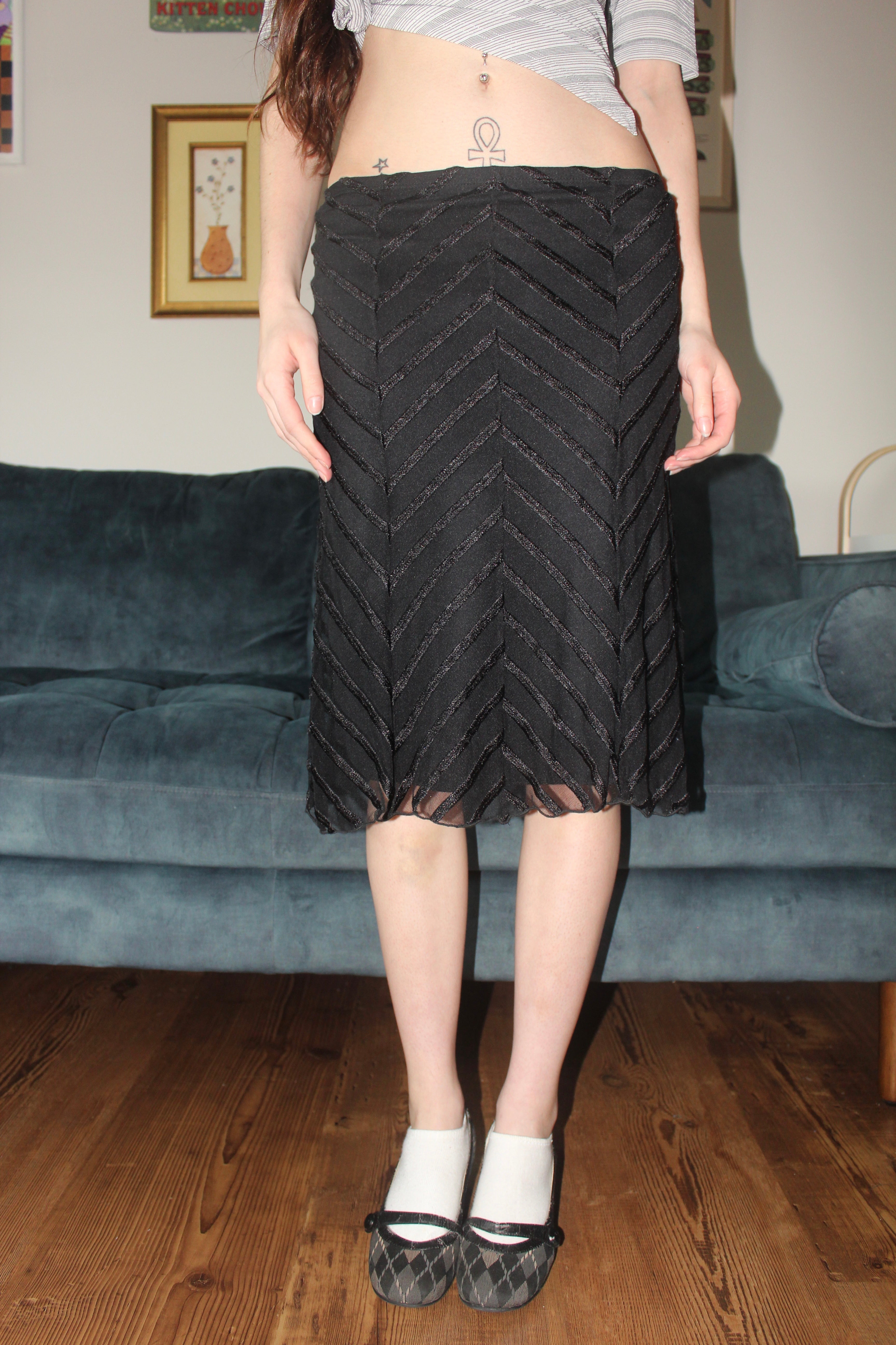 Vintage 90s Overlay Midi Skirt (S)
