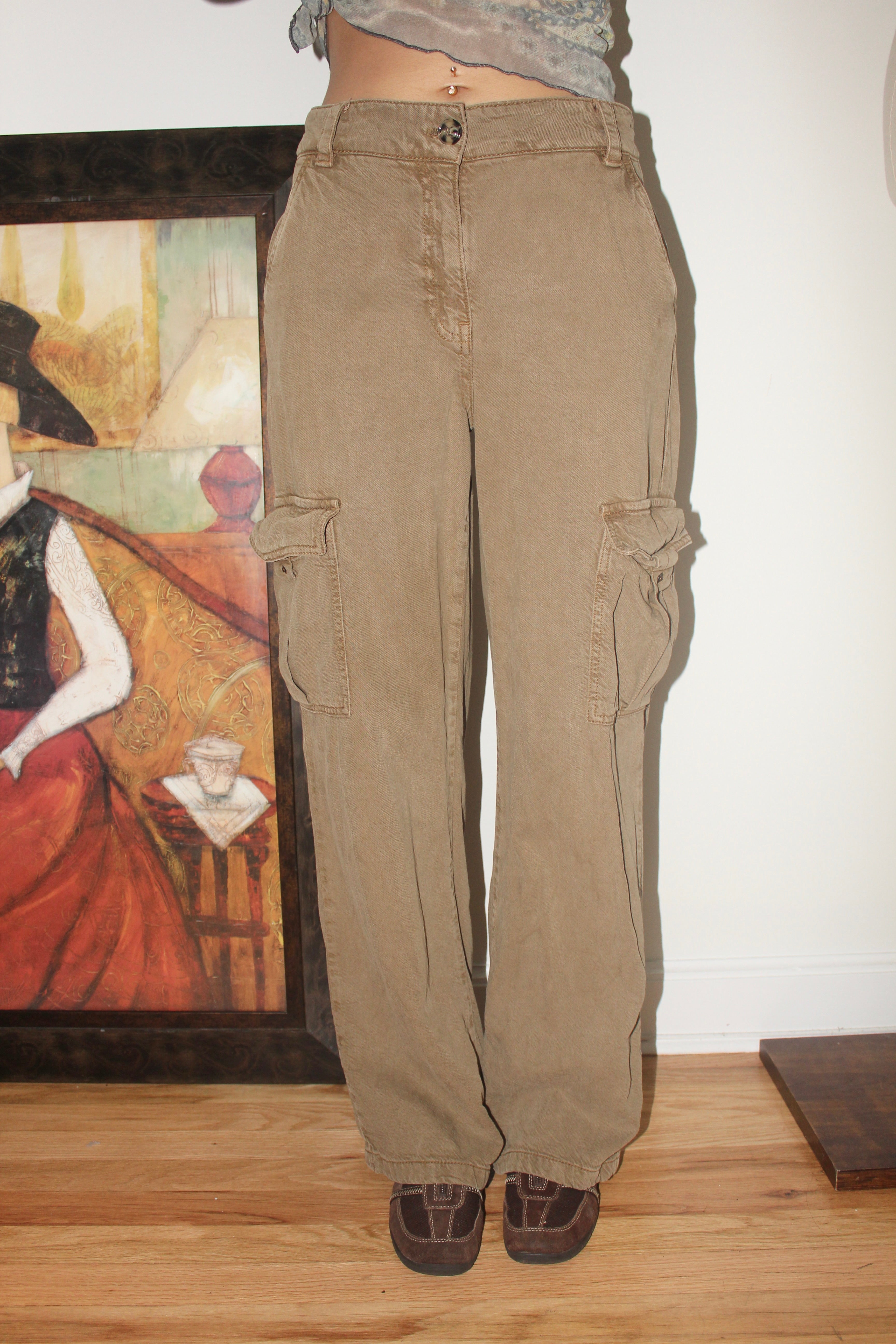 Vintage 90s Utilitarian Cargo Trousers (26")