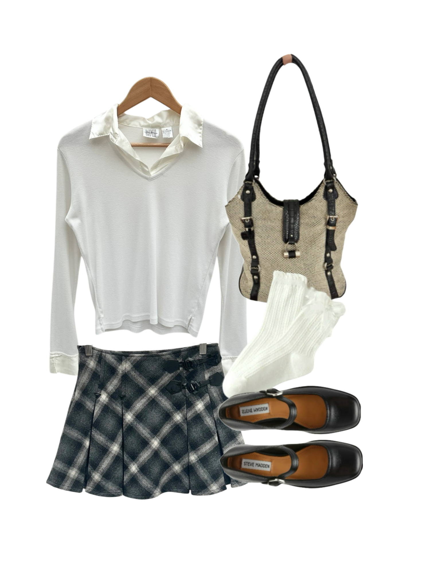 Vintage 90s Retro Collared Knit Top (S/M)