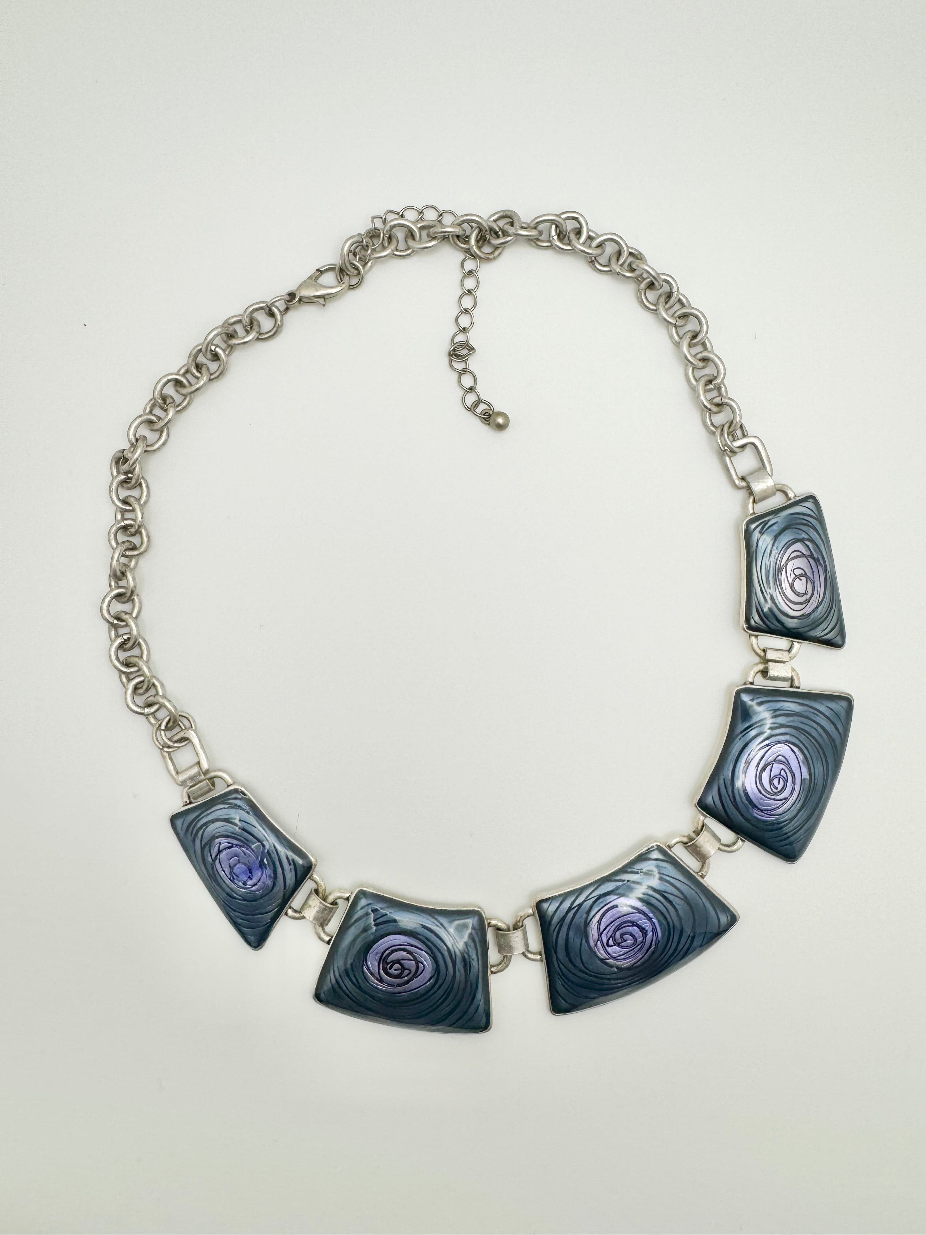 Abstract Swirl Statement Necklace
