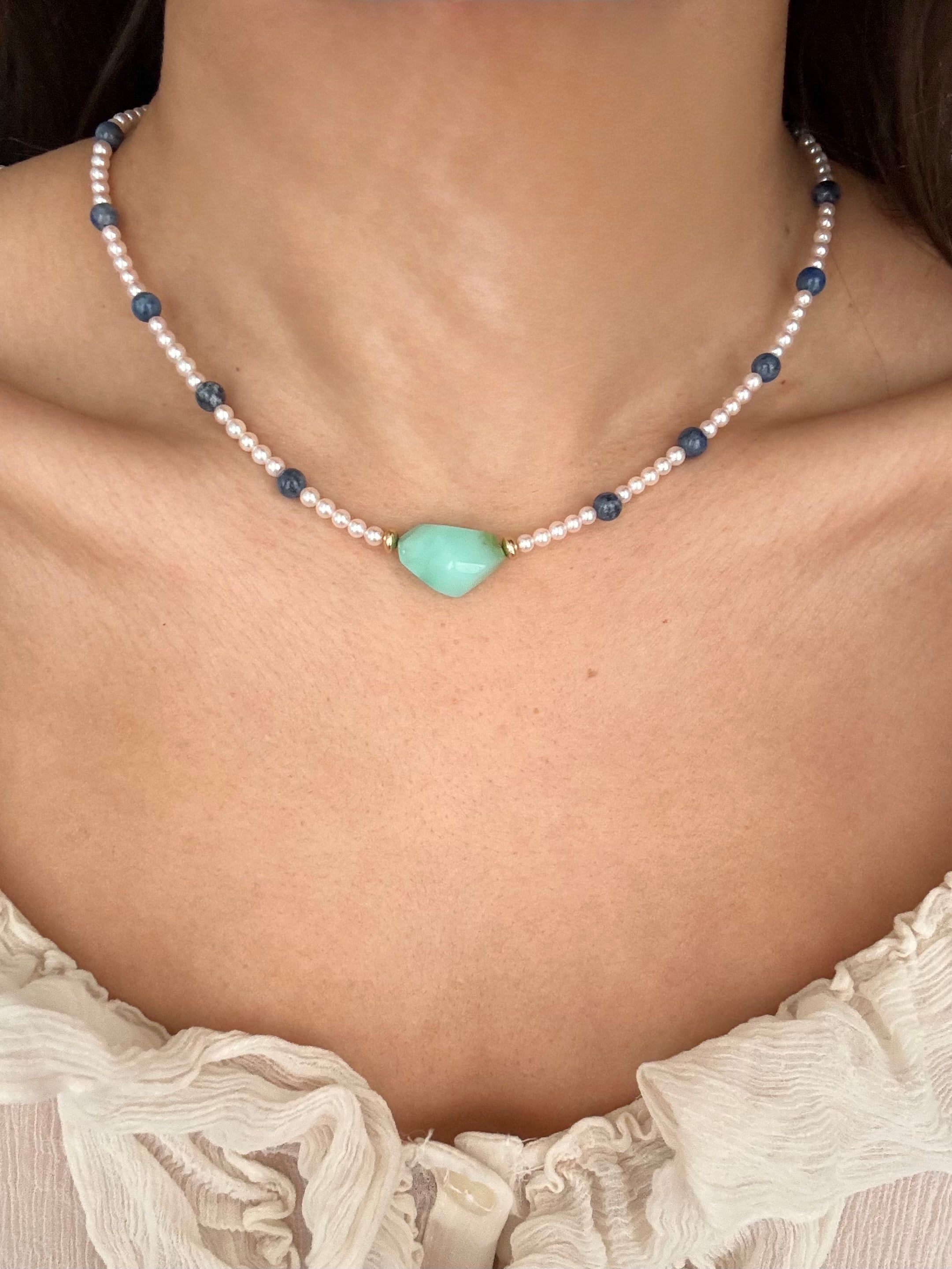 Celestial Bloom Beaded Choker