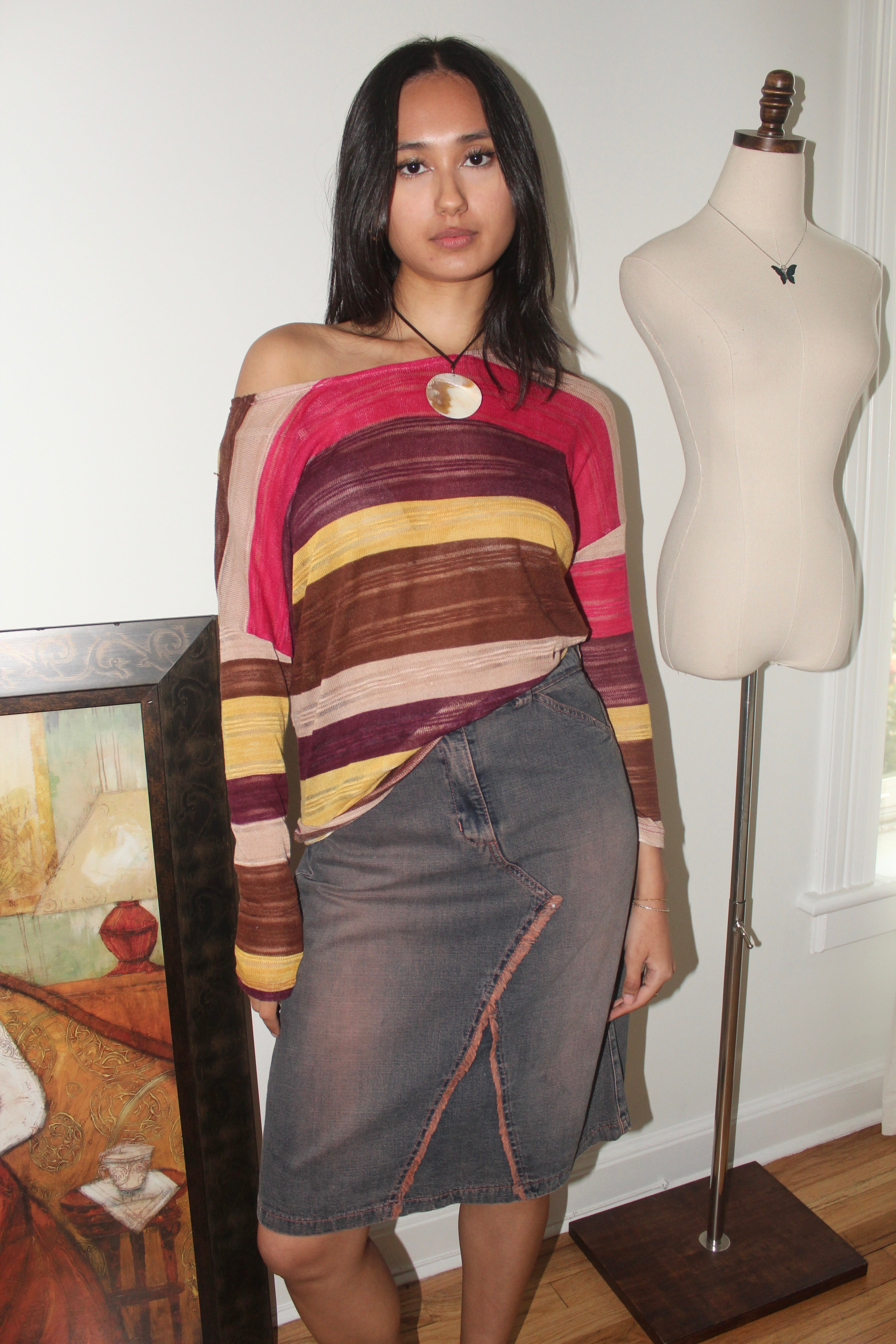 Vintage Y2K Sorbet Striped Knit (S)