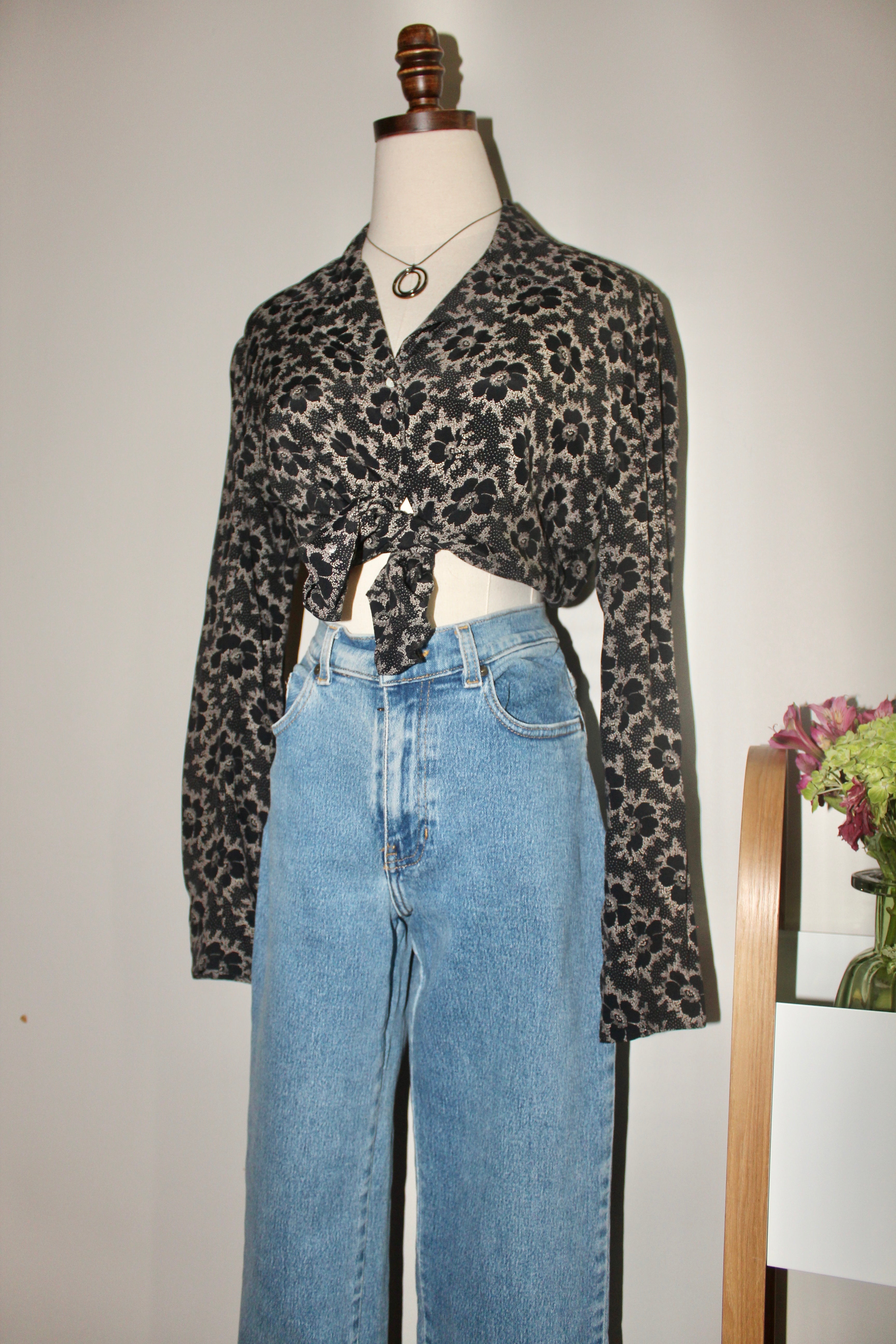 Vintage 90s Flower Power Button Up (M)