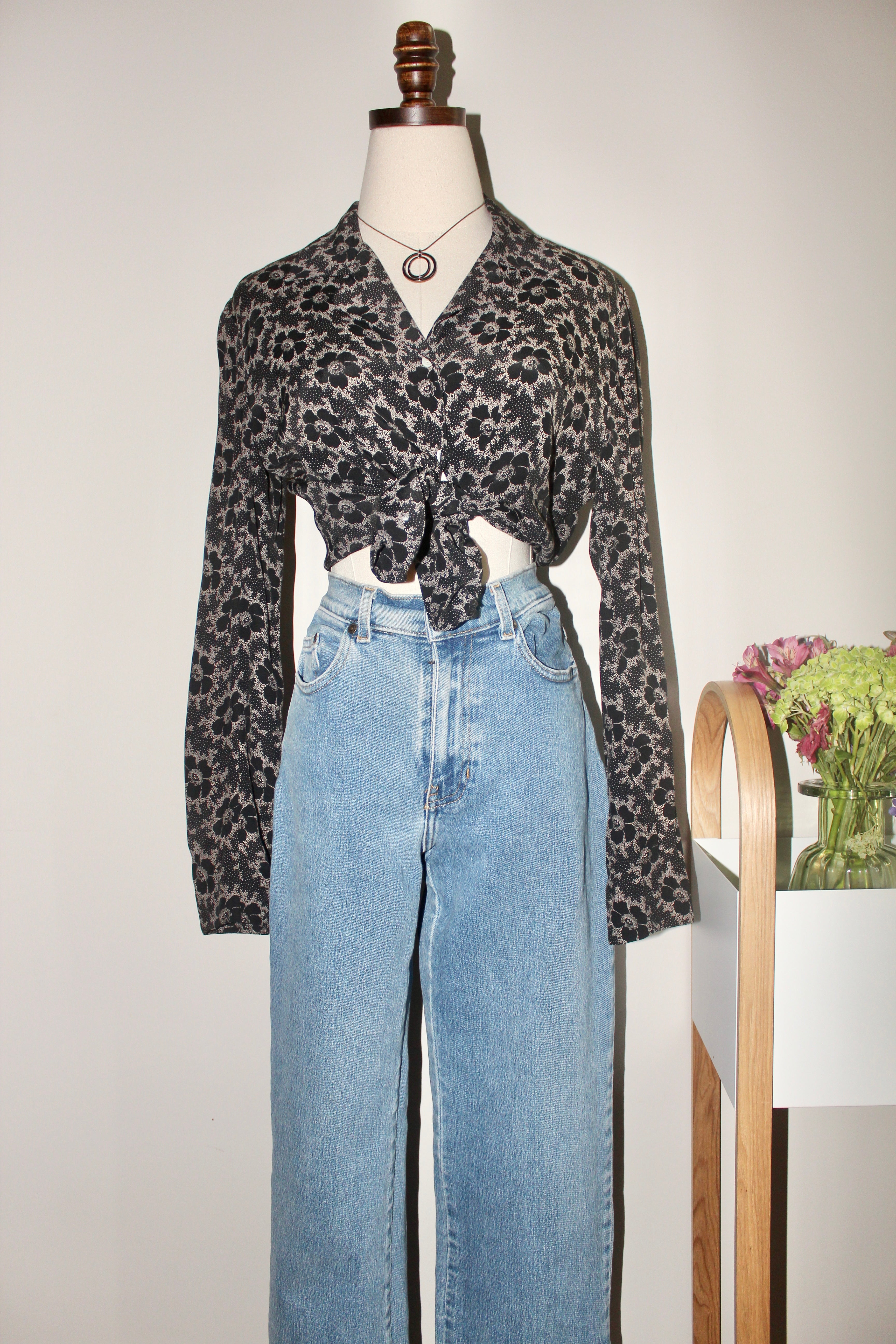 Vintage 90s Flower Power Button Up (M)