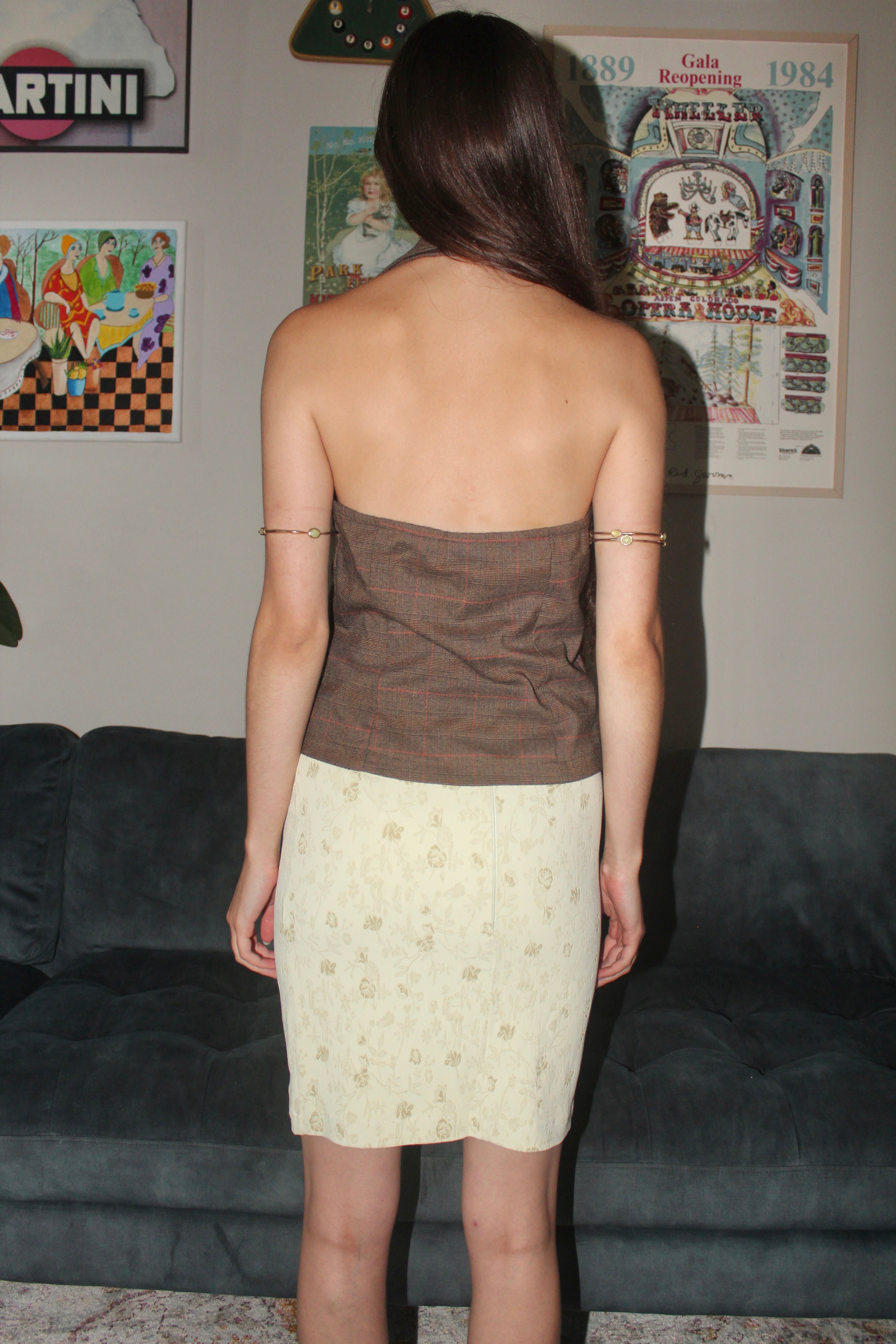 Vintage 90s Plaid Halter Vest (S)