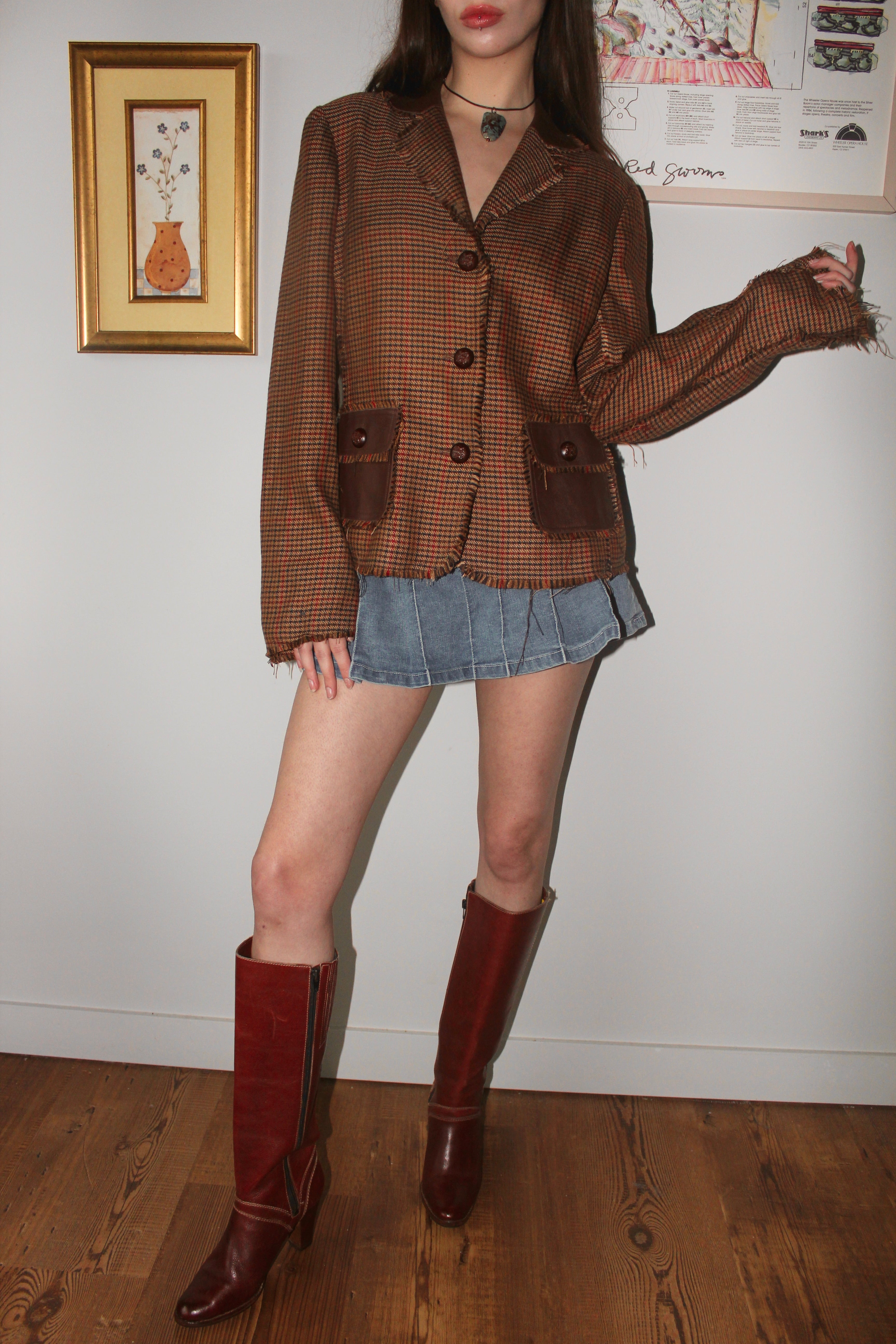 Vintage 90s Frayed Pocket Blazer (M)