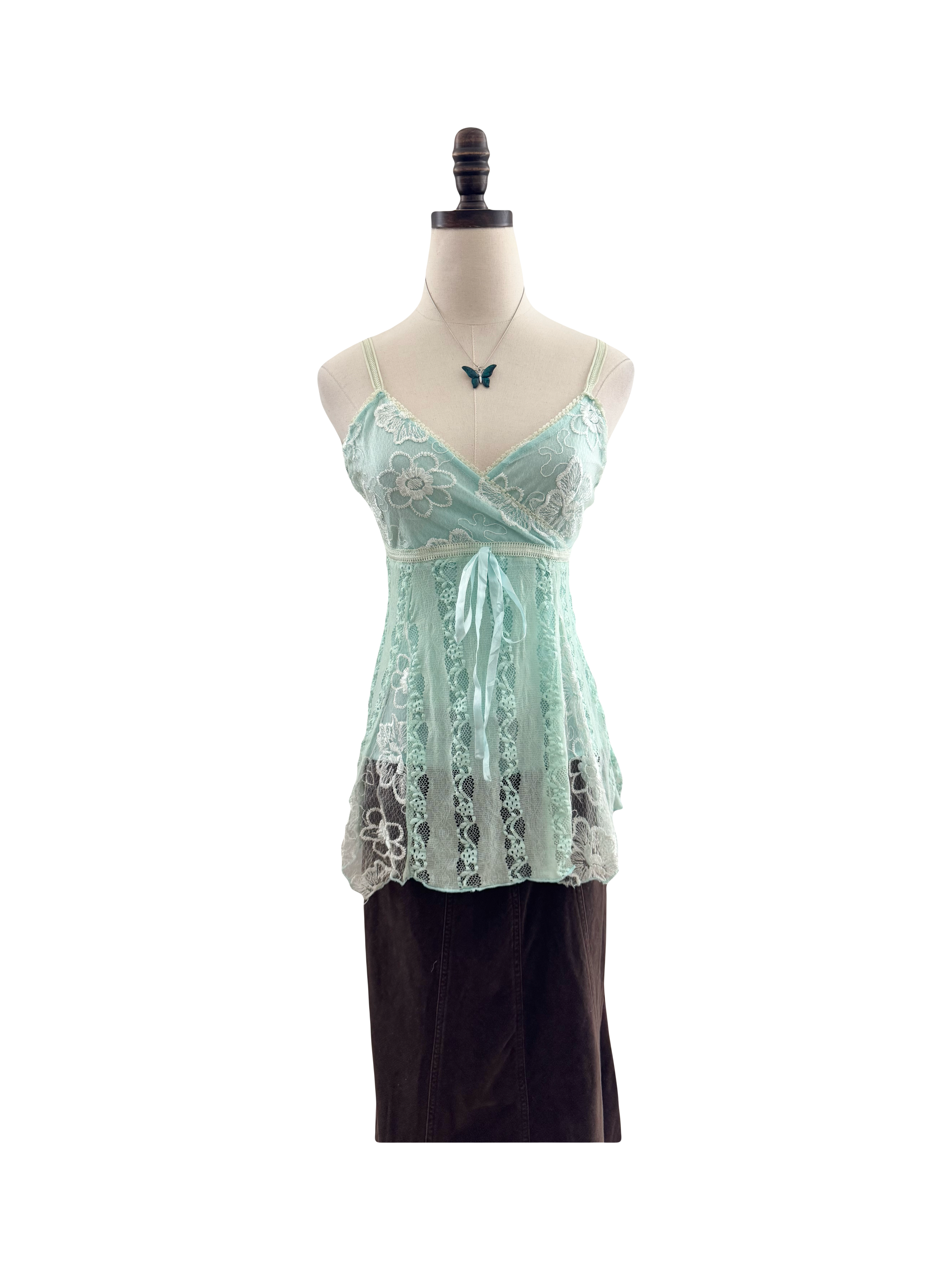 Vintage 90s Fairy Blue Lace Cami (S)