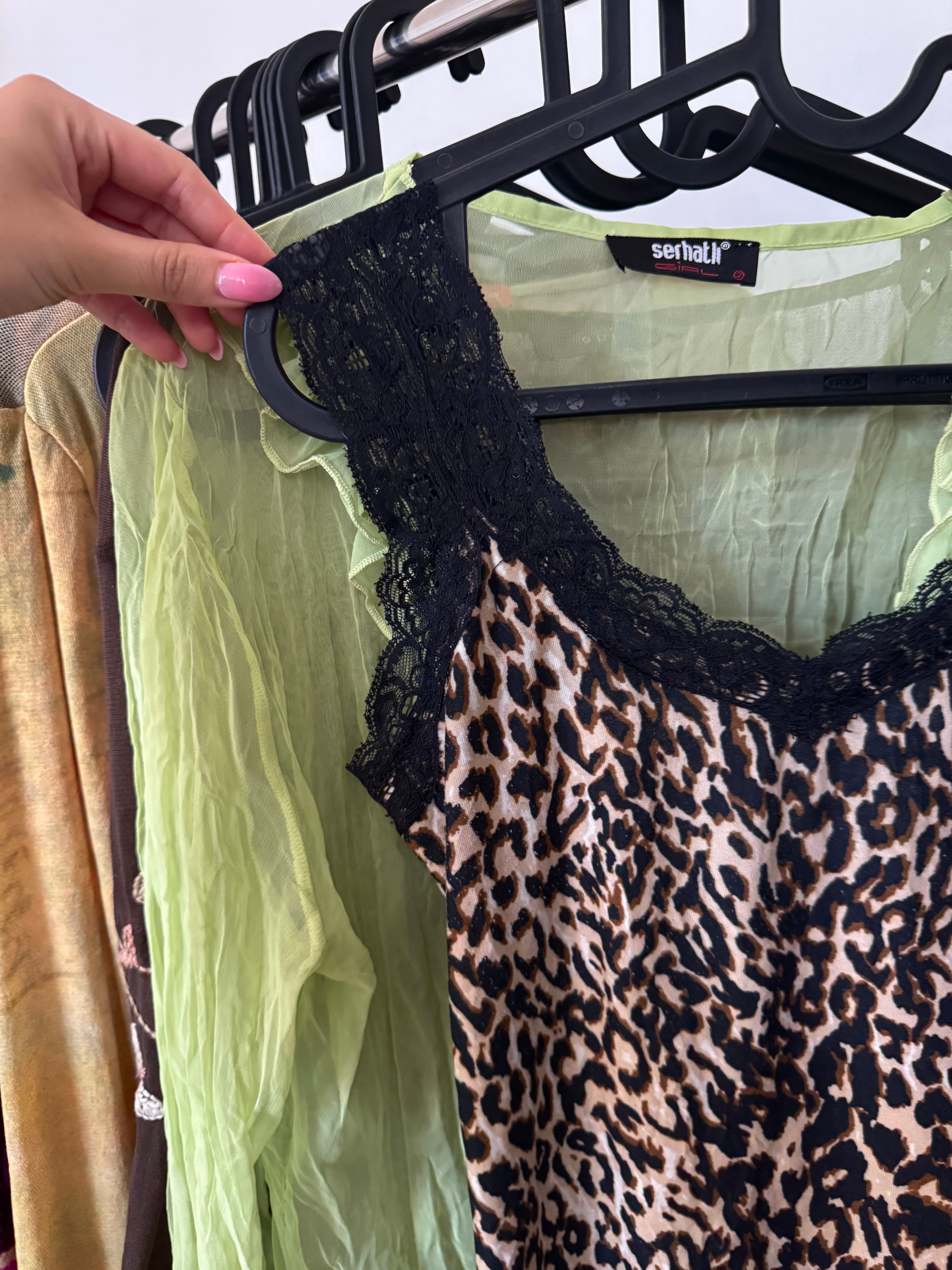 Vintage 90s Cheetah Lace Trim Tank (M)