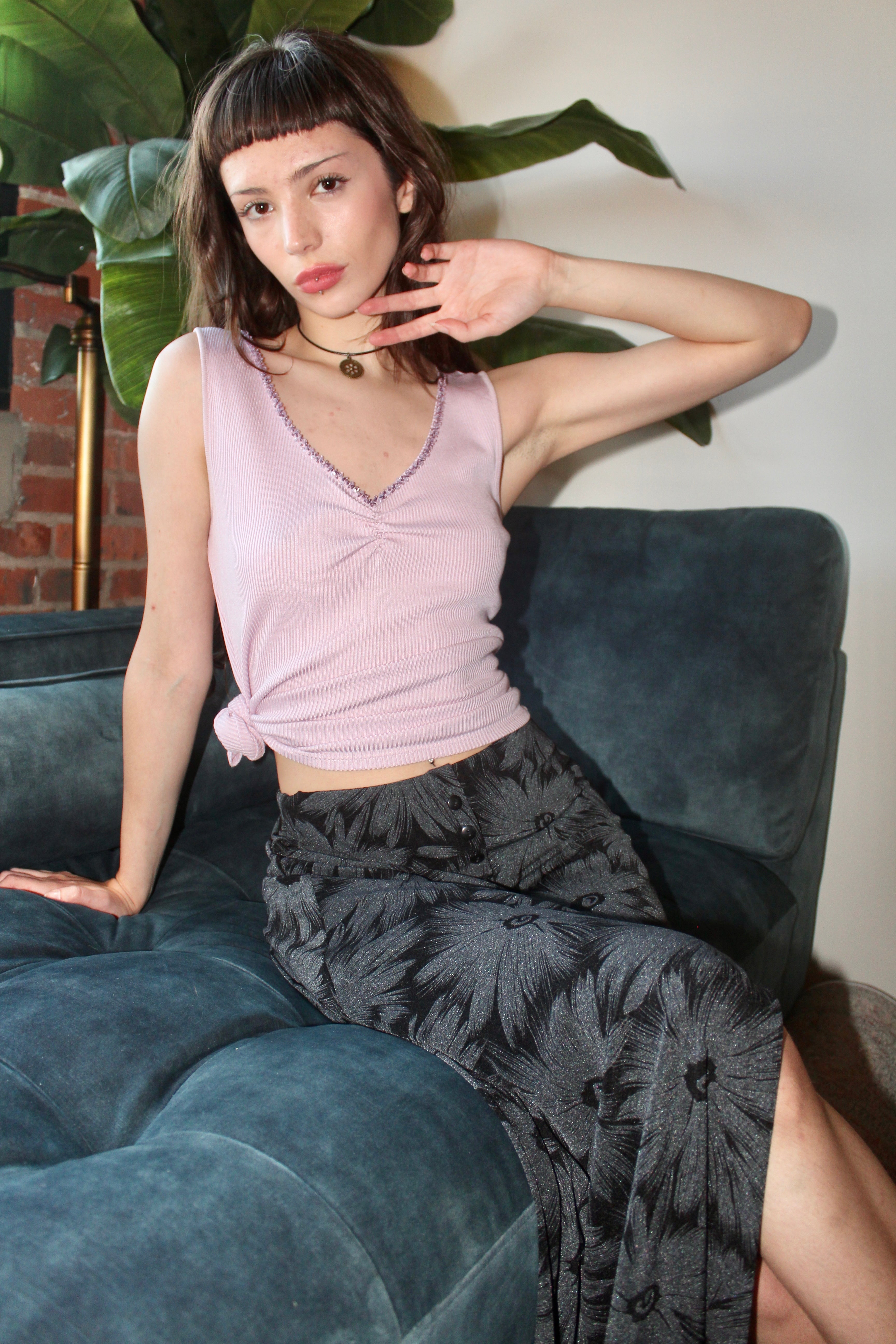 Vintage 90s Daisy Graphic Midi Skirt (S-M)