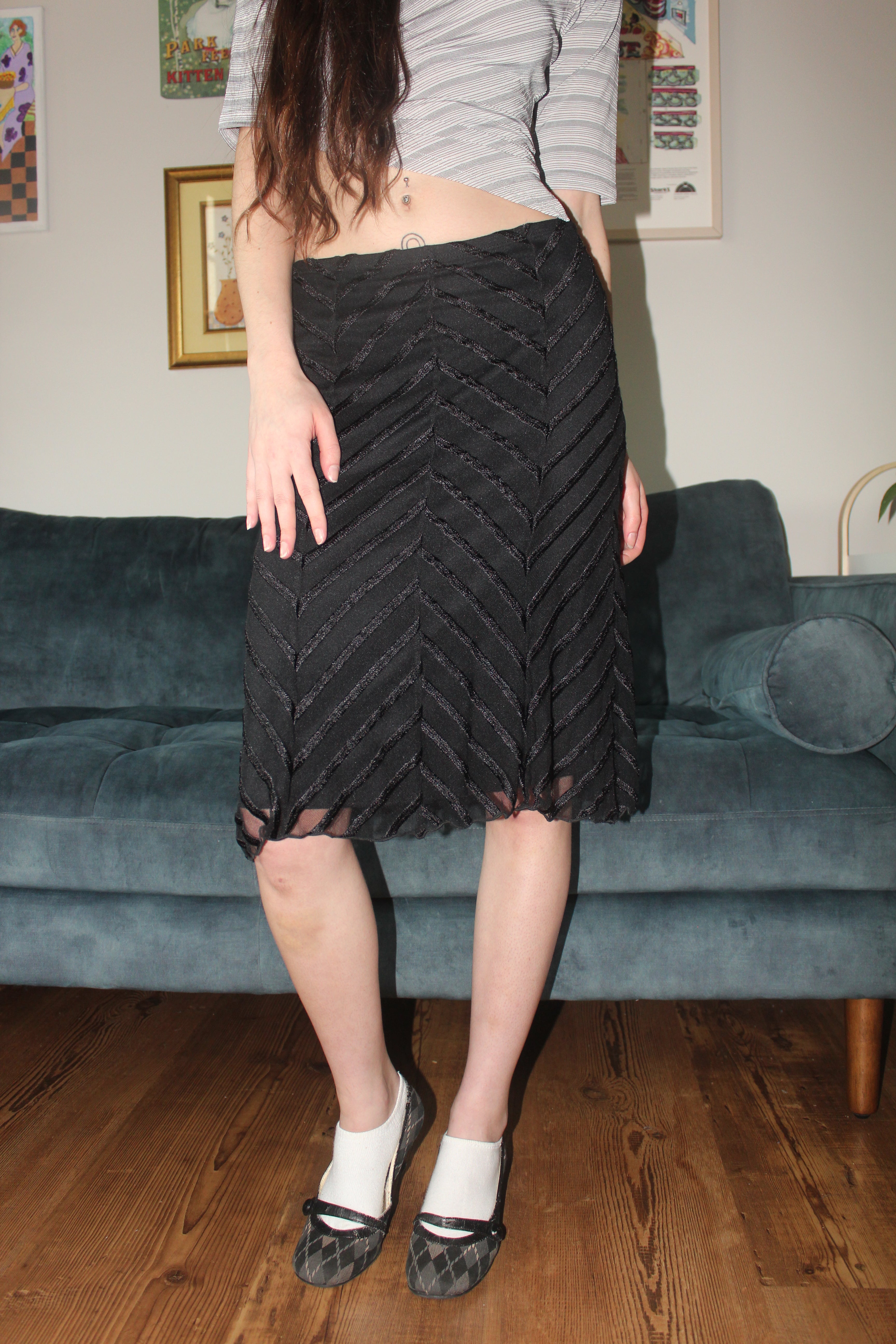 Vintage 90s Overlay Midi Skirt (S)