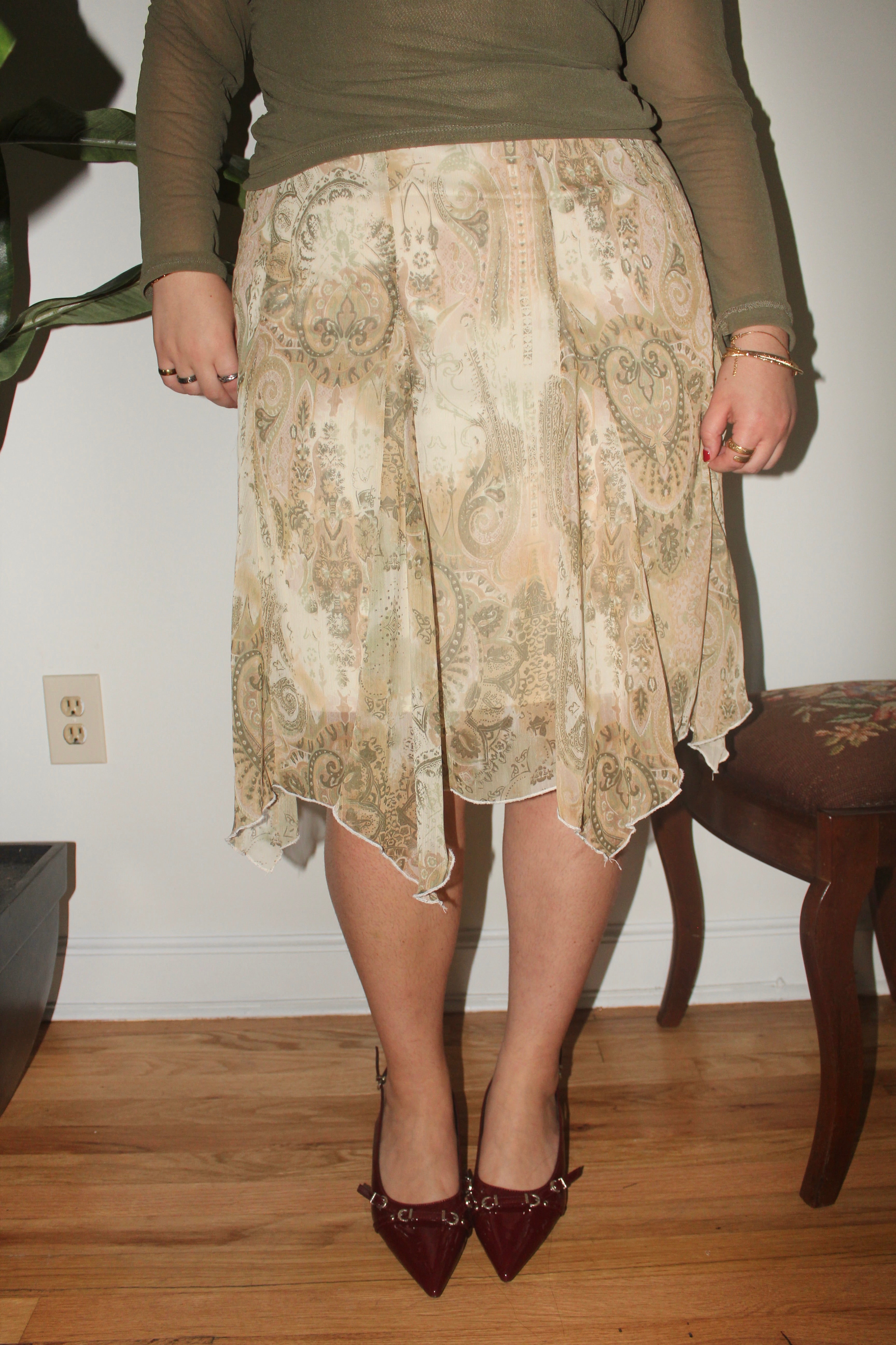 Vintage 90s Asymmetrical Fairy Midi Skirt (L)