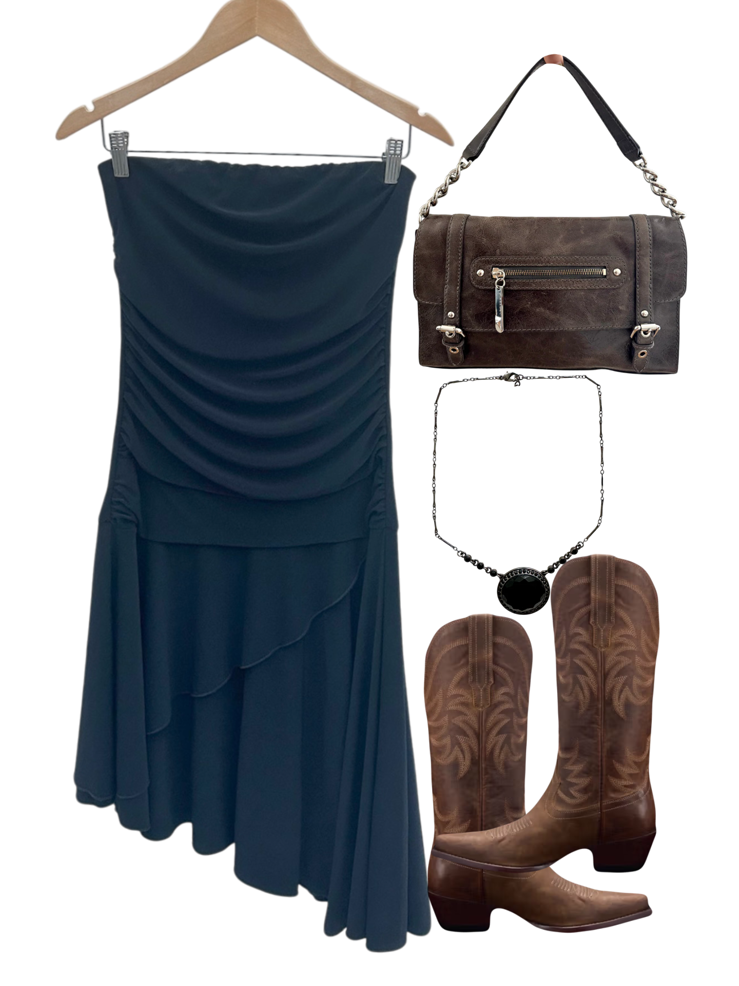 Vintage 90s Asymmetrical GUESS Midi Dress (S/M)