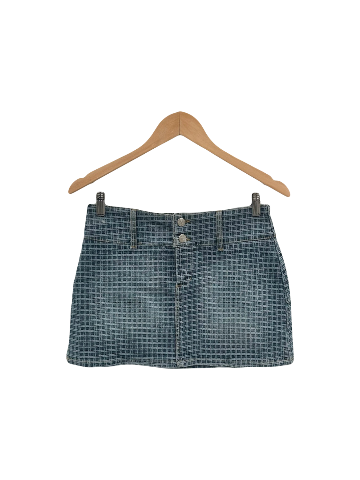 Vintage 90s Textured Denim Mini Skirt (M)