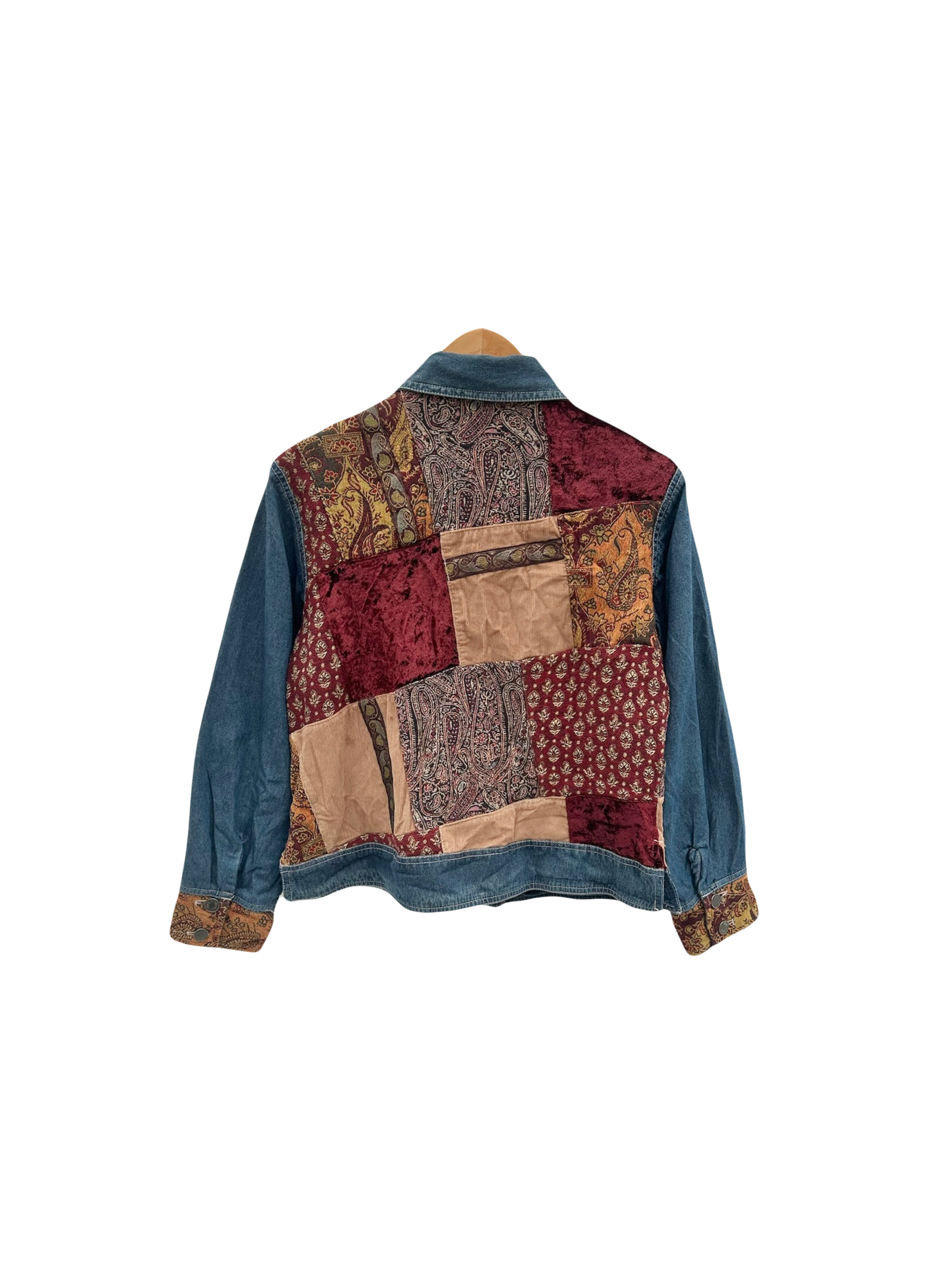 Vintage 90s Retro Boho Patchwork Denim Jacket (M)