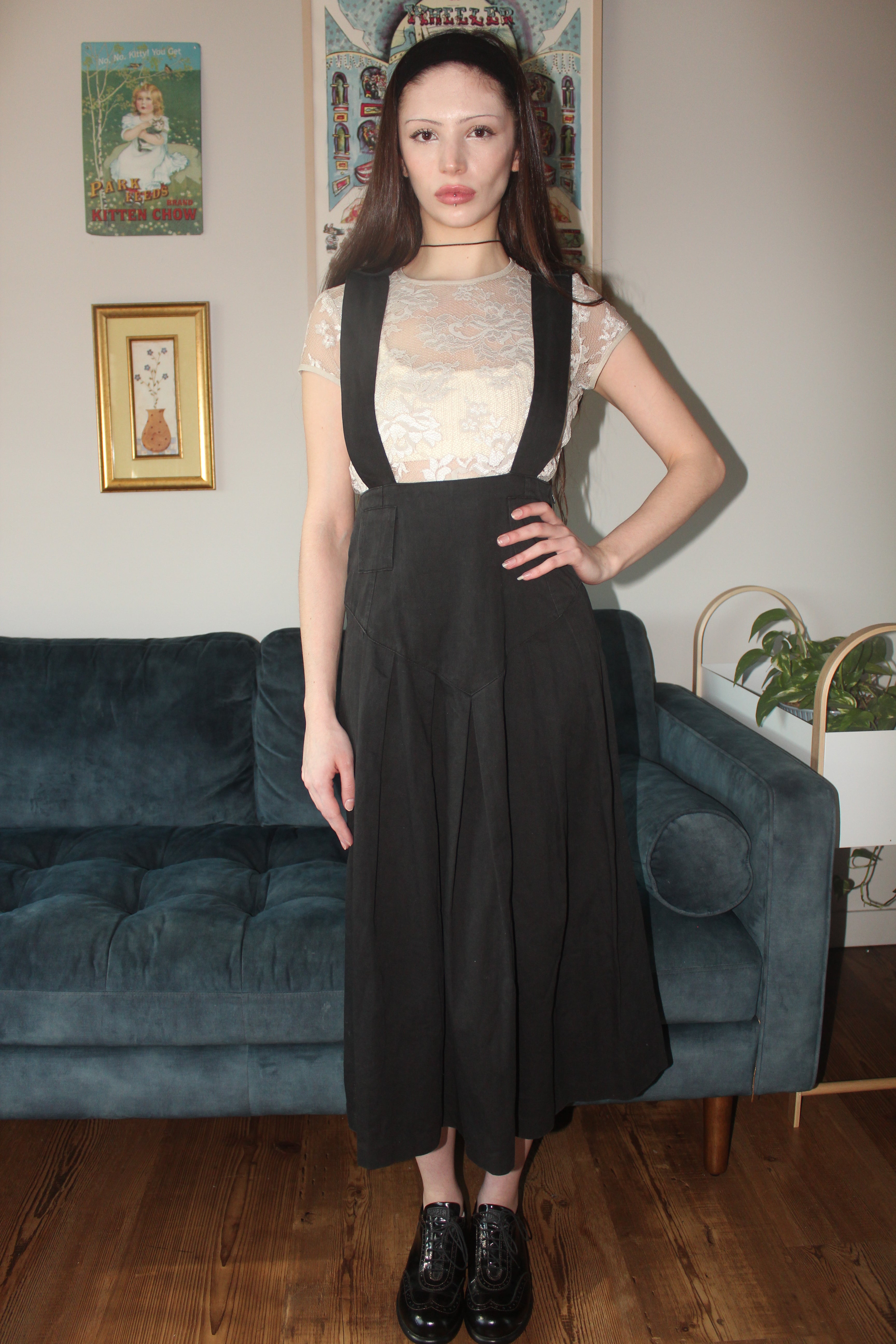 Vintage 90s Overall Midi Dress (S)
