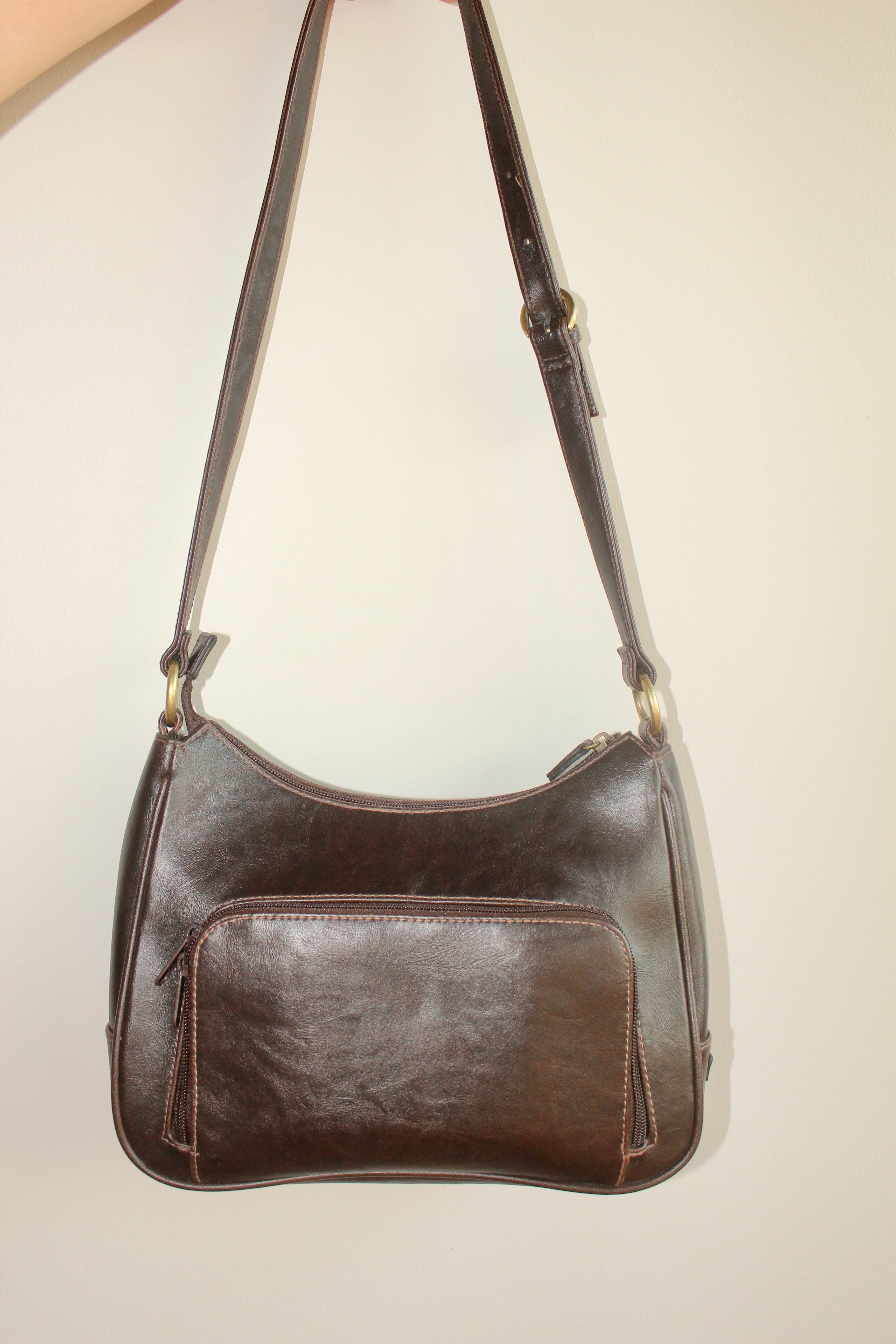 Vintage 90s Chocolate Brown Messenger Bag