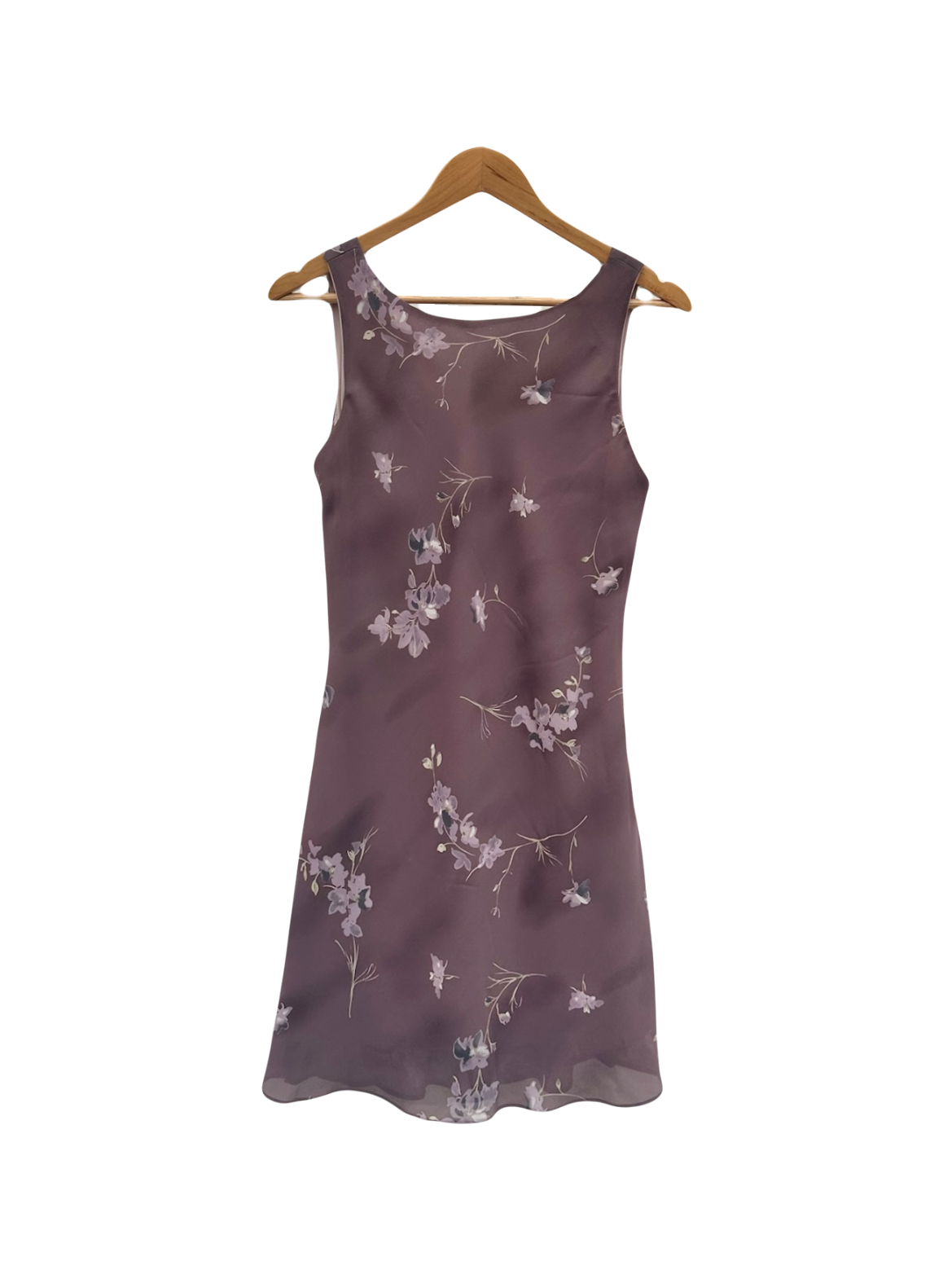 Vintage 90s Taupe Floral Midi Dress (M)
