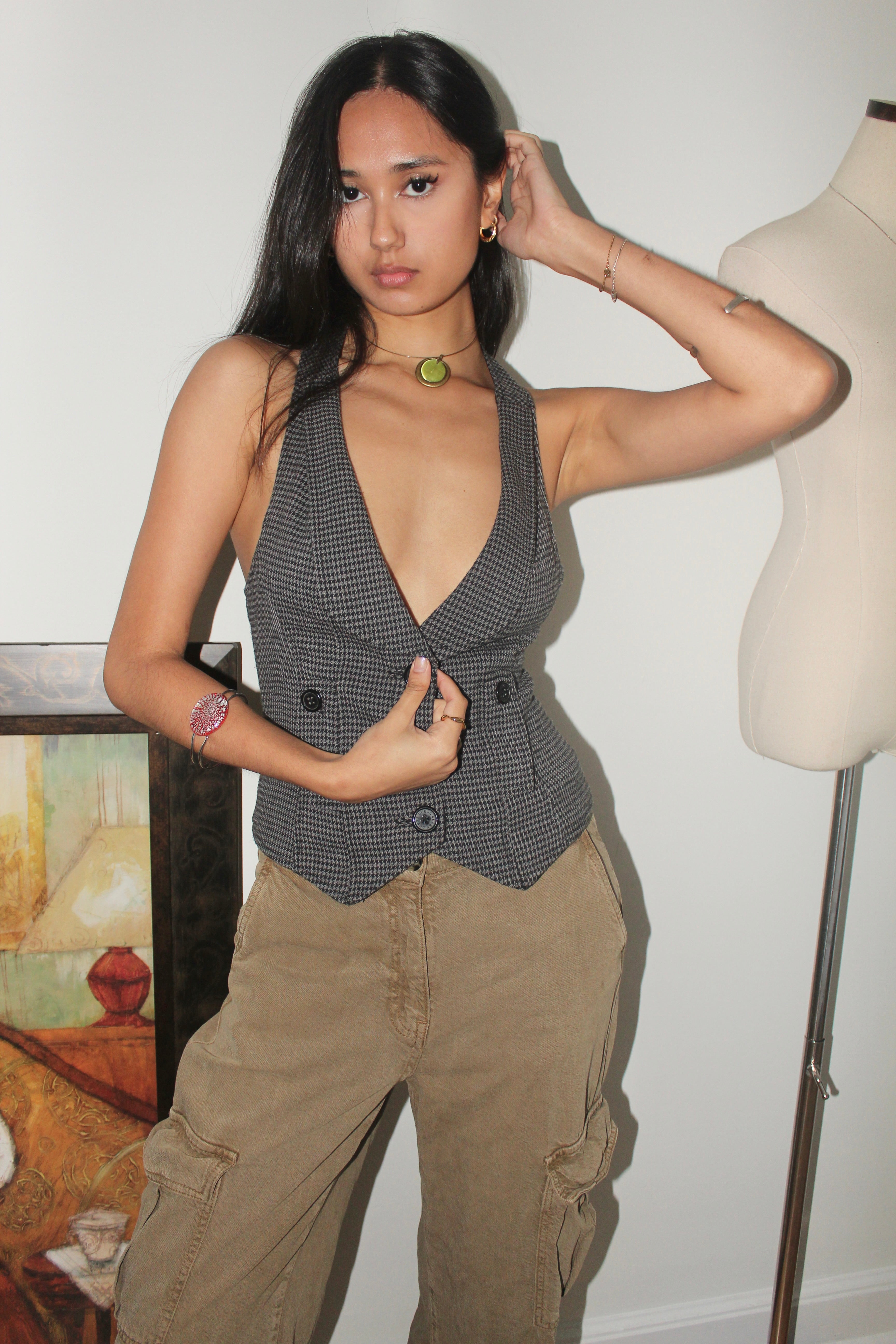 Vintage 90s Fitted GUESS Vest Halter (S/M)