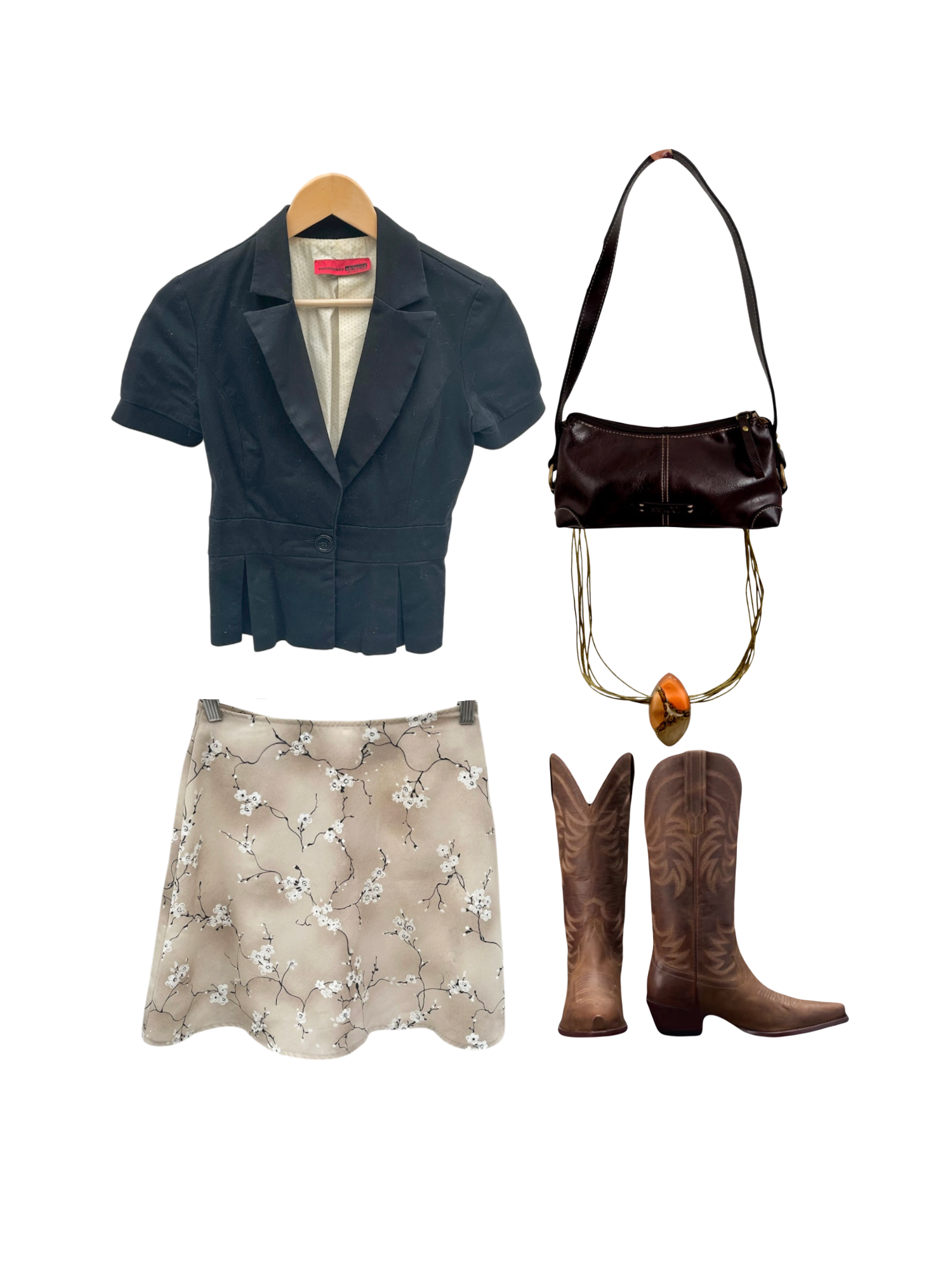 Vintage 90s Dainty Blossom Mini Skirt (S)