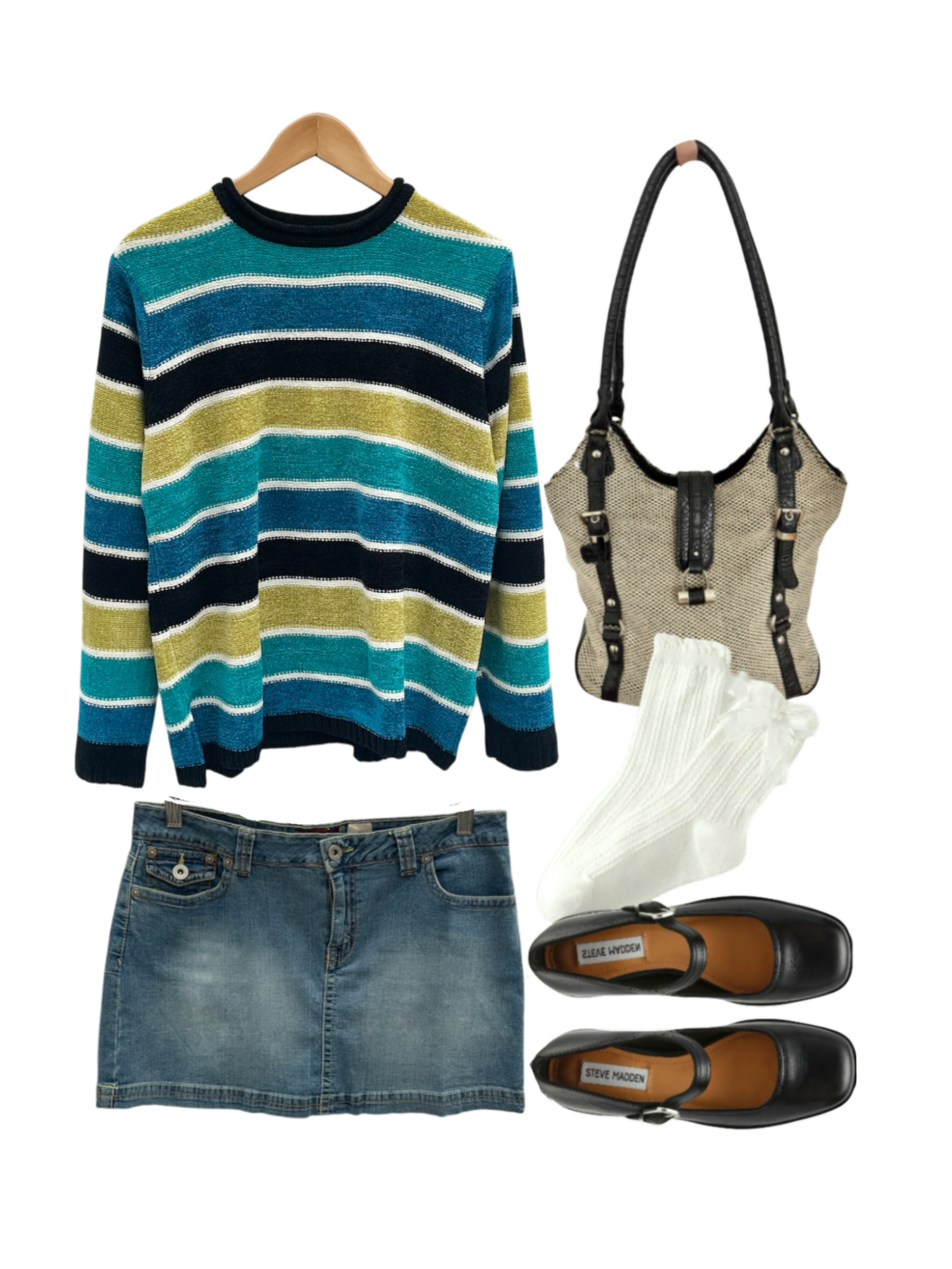 Vintage 90s Retro Cozy Striped Sweater (L)