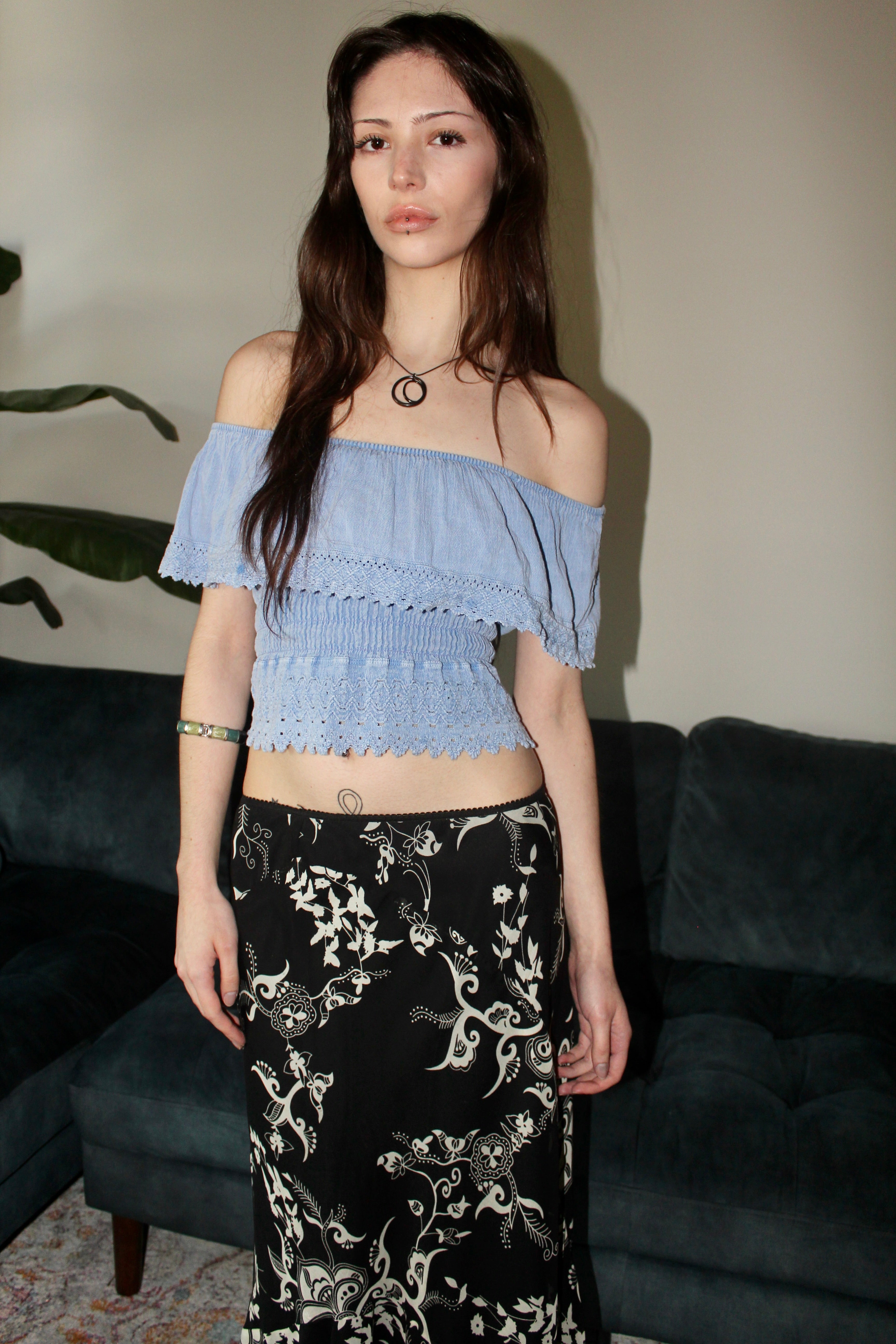 Vintage 90s Prairie Off the Shoulder Top (S)