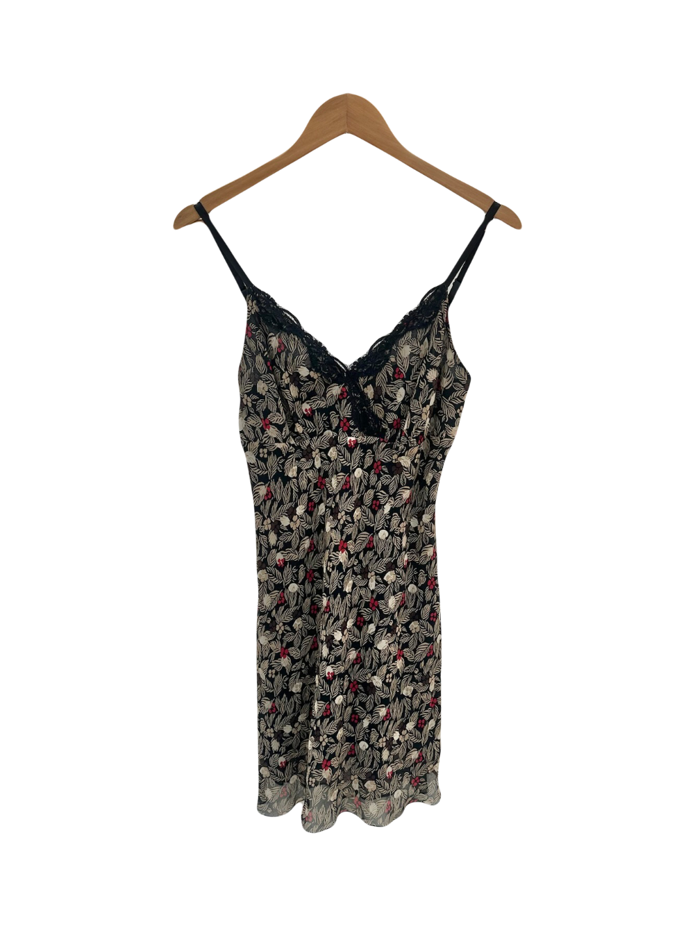 Vintage 90s Silk Floral Dress (S)