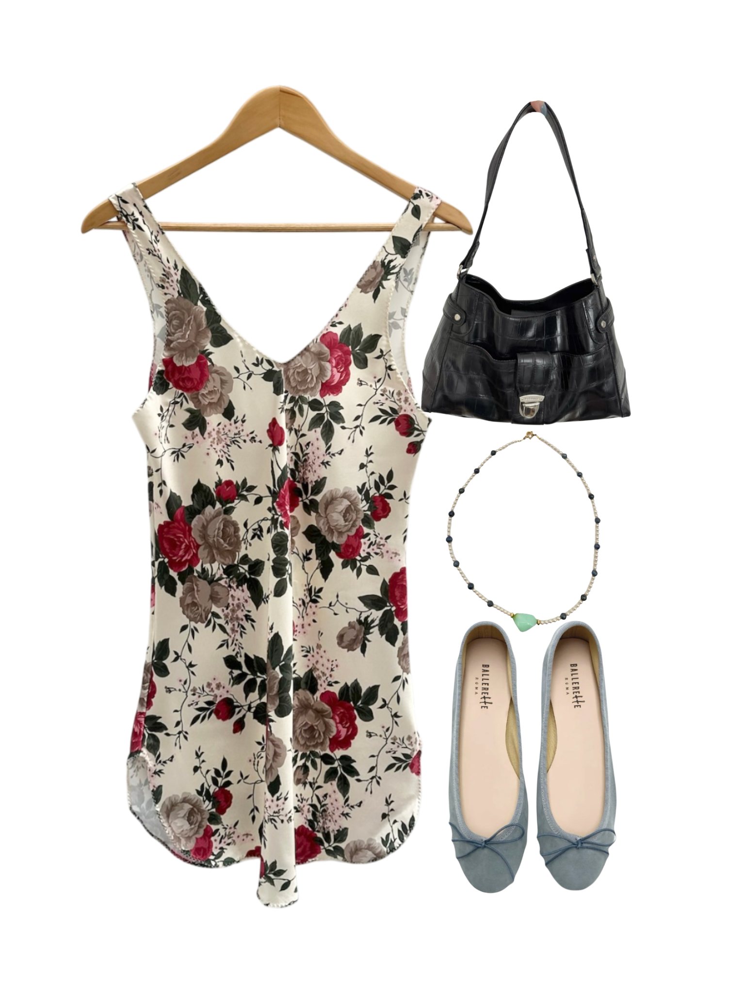 Vintage 80s Floral Mini Slip Dress (S/M)