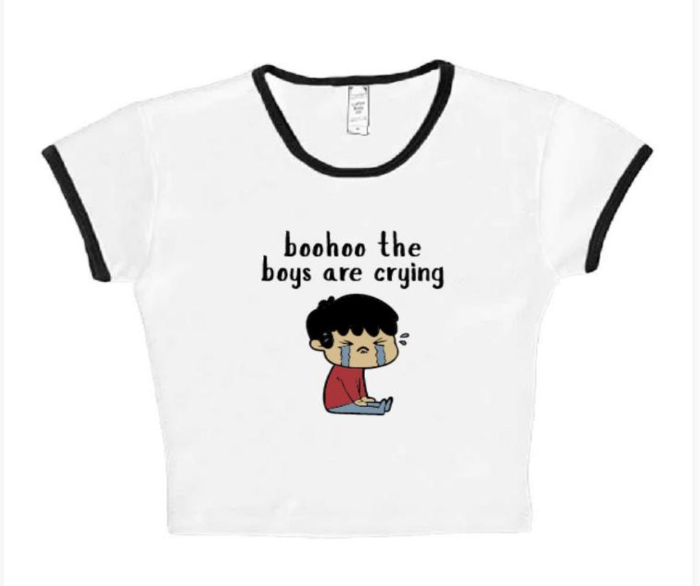 Boys Are Crying Graphic Baby Tee