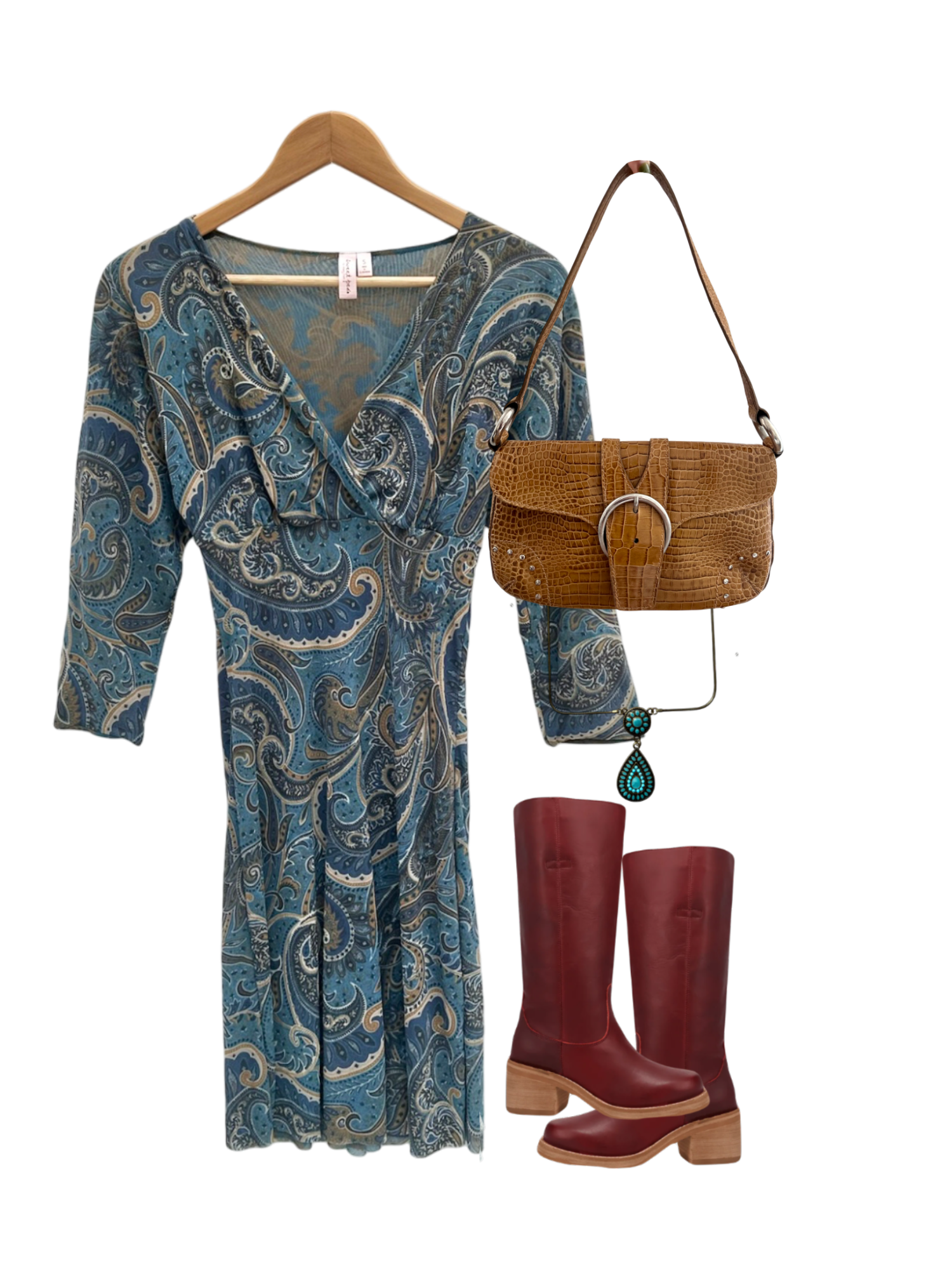 Vintage 90s Paisley Gauzy Dress (S)