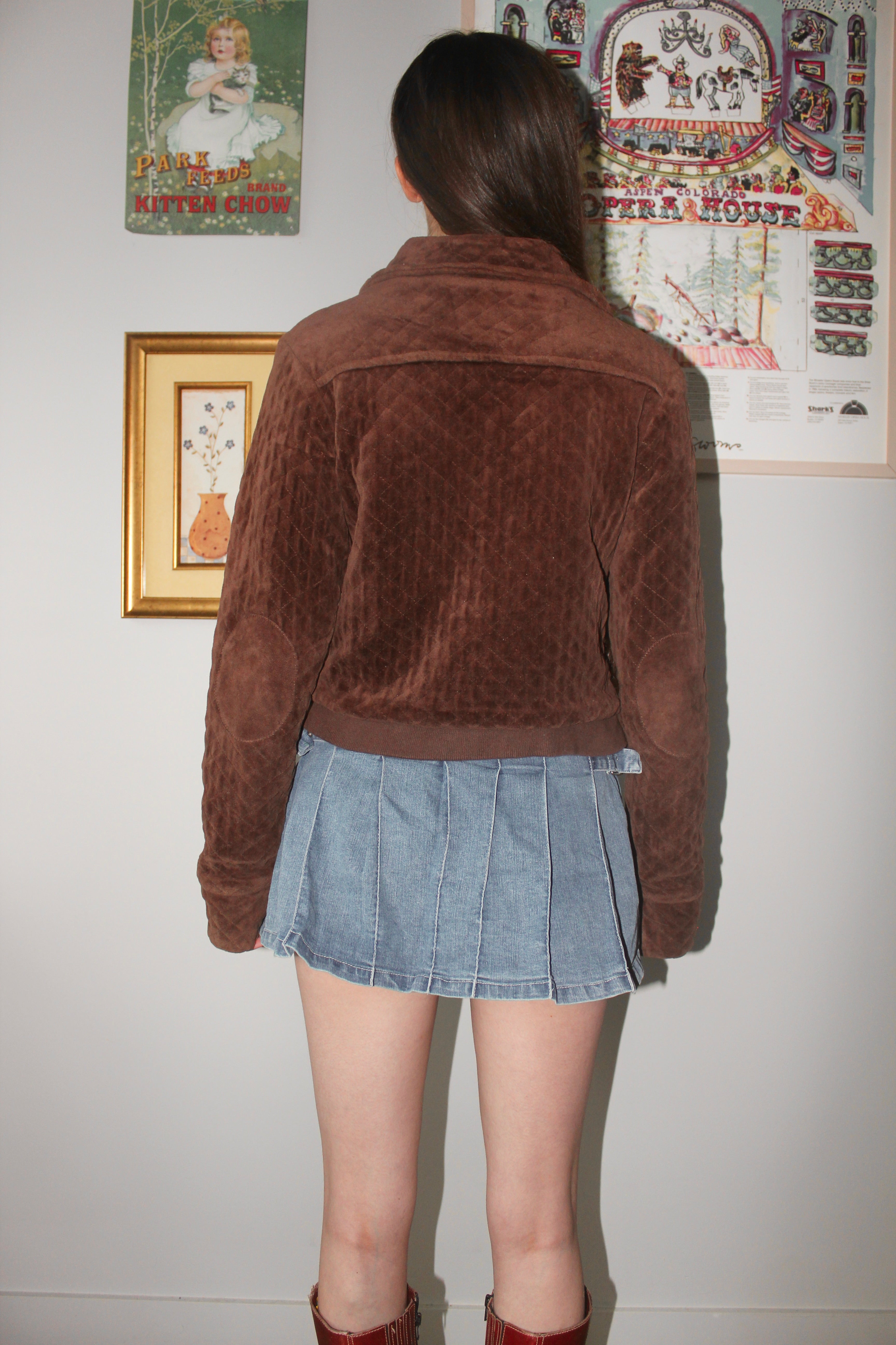 Vintage 90s Cropped Double Zip Up Jacket (S)