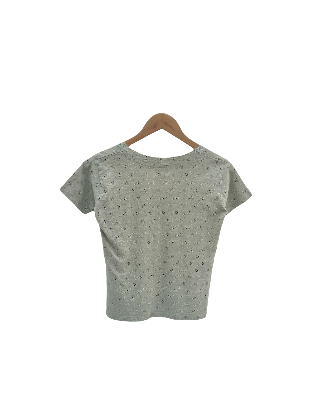 Vintage 90s Sage Lace Eyelet Tee (S)
