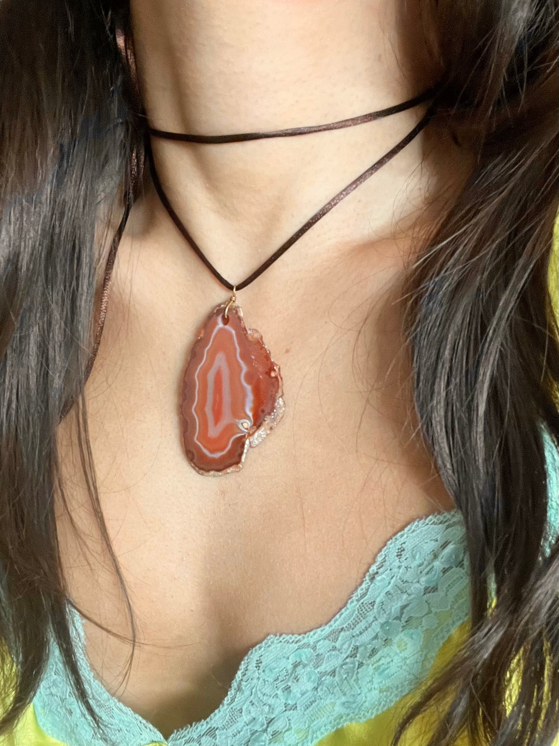 Retro Abstract Ceramic Pendant Choker