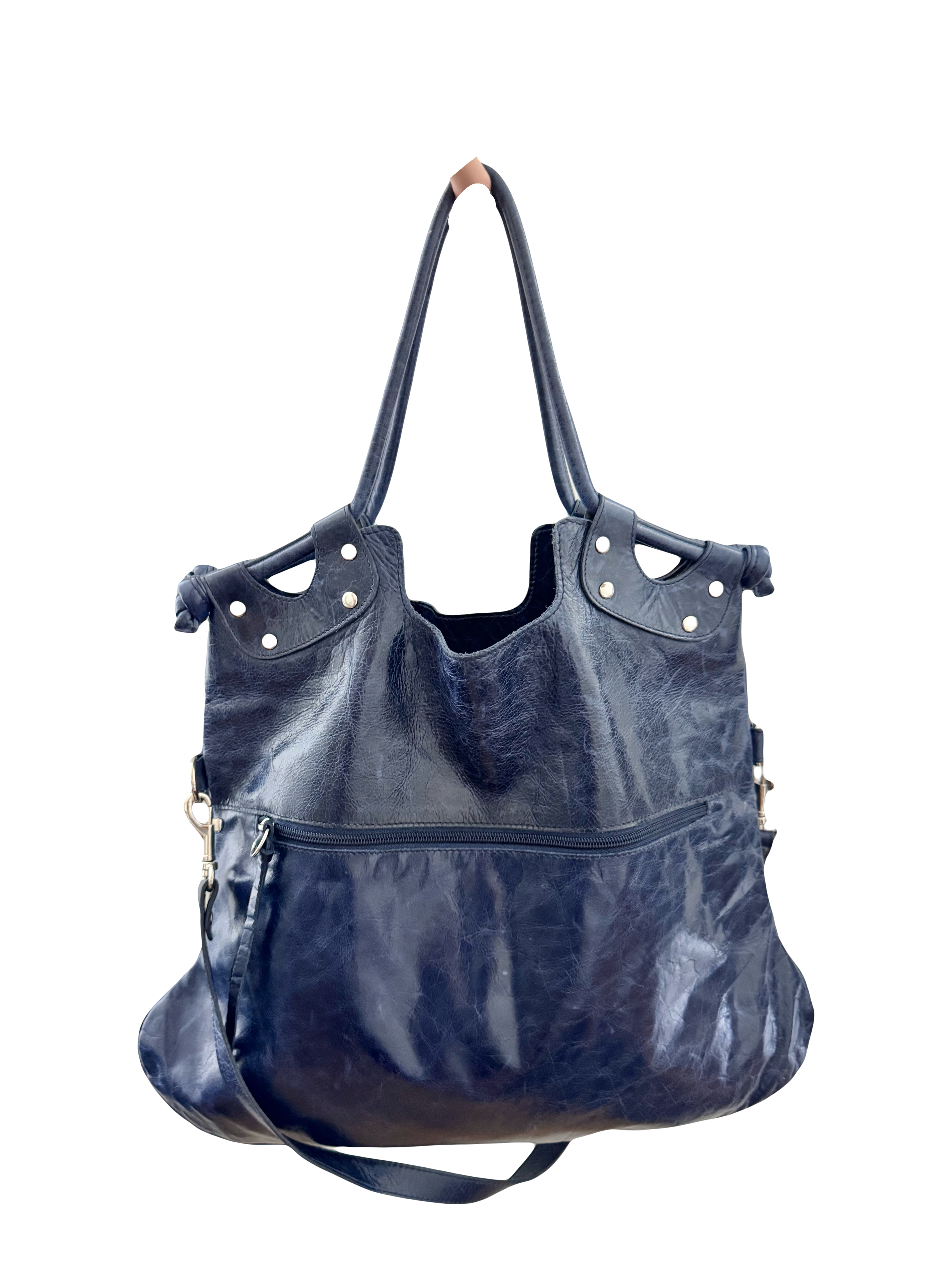 Vintage 90s Midnight Blue Tote Purse