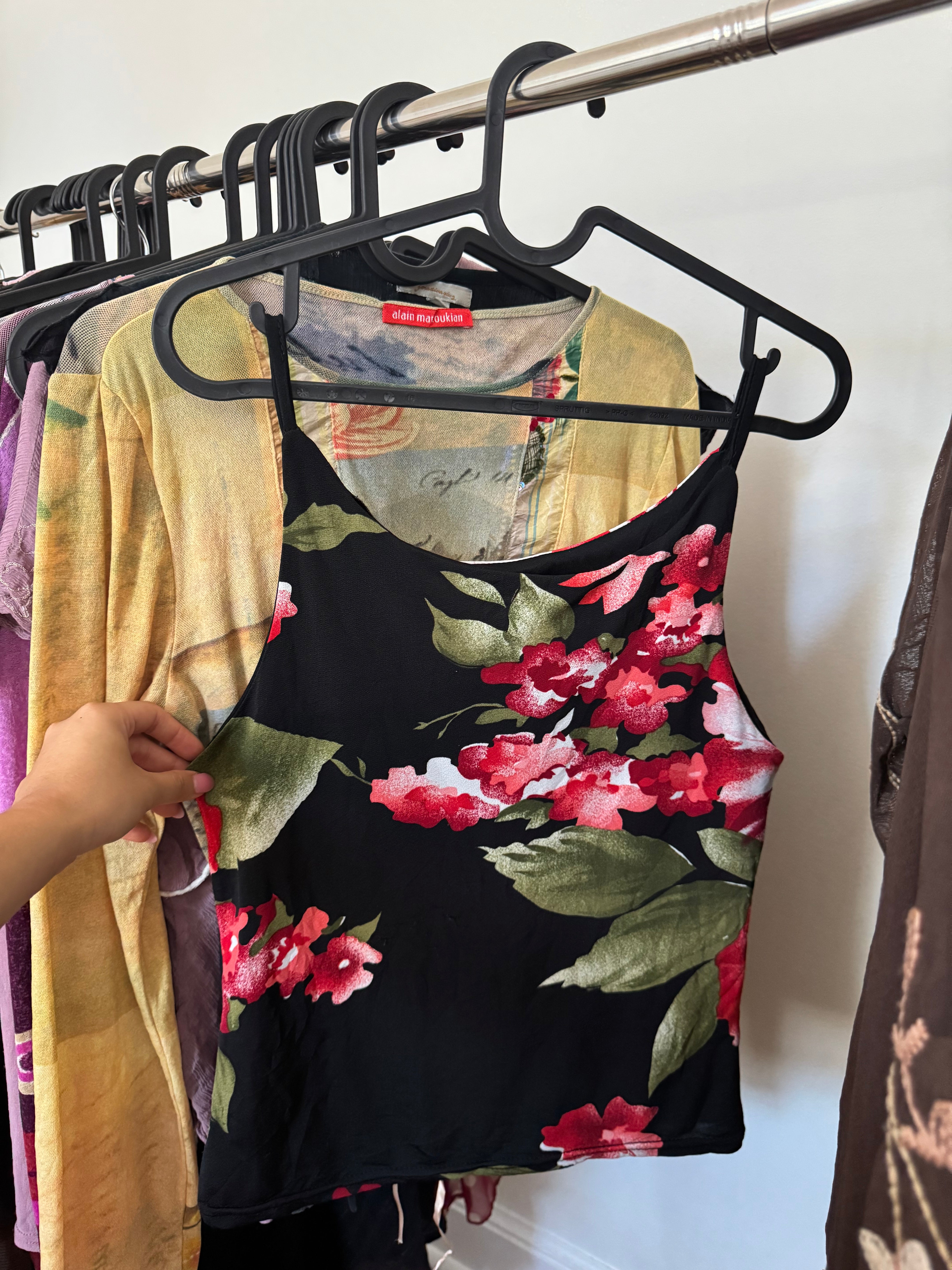 Vintage 90s Fitted Floral High Neck Cami (S)