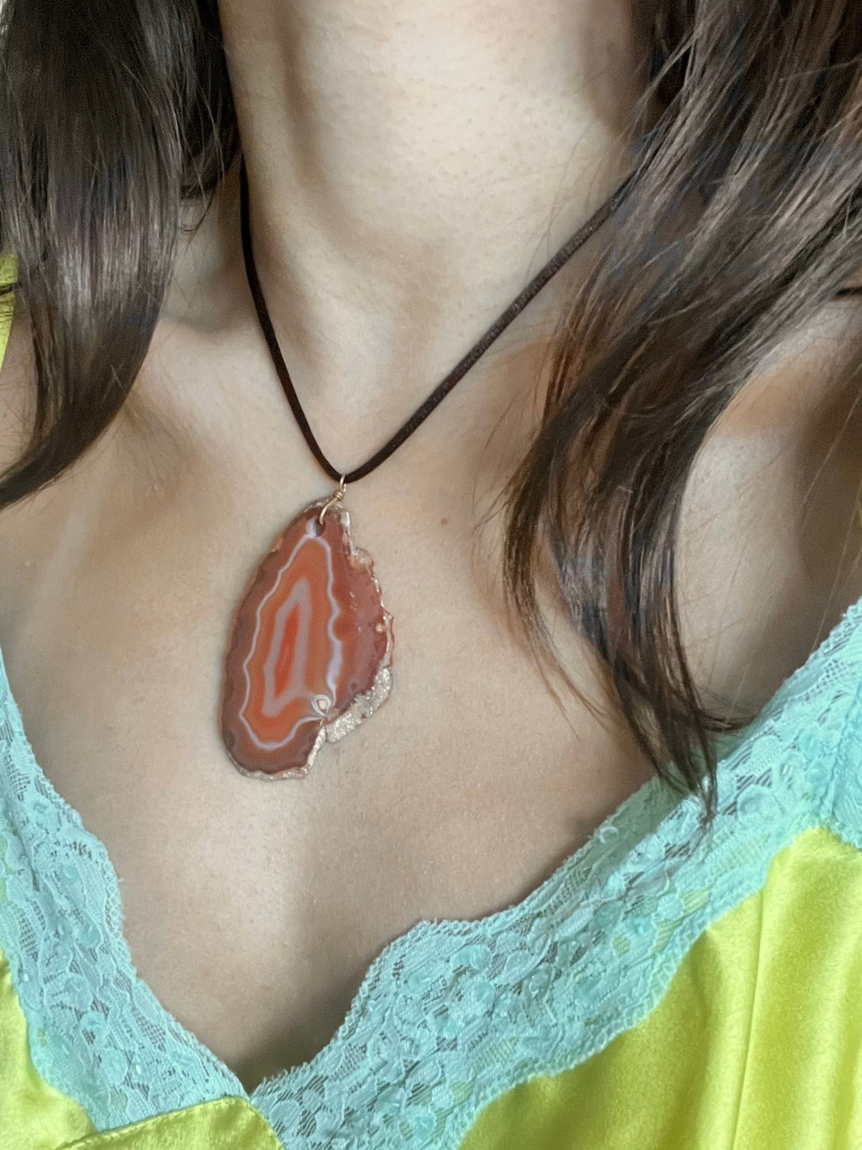 Retro Abstract Ceramic Pendant Choker