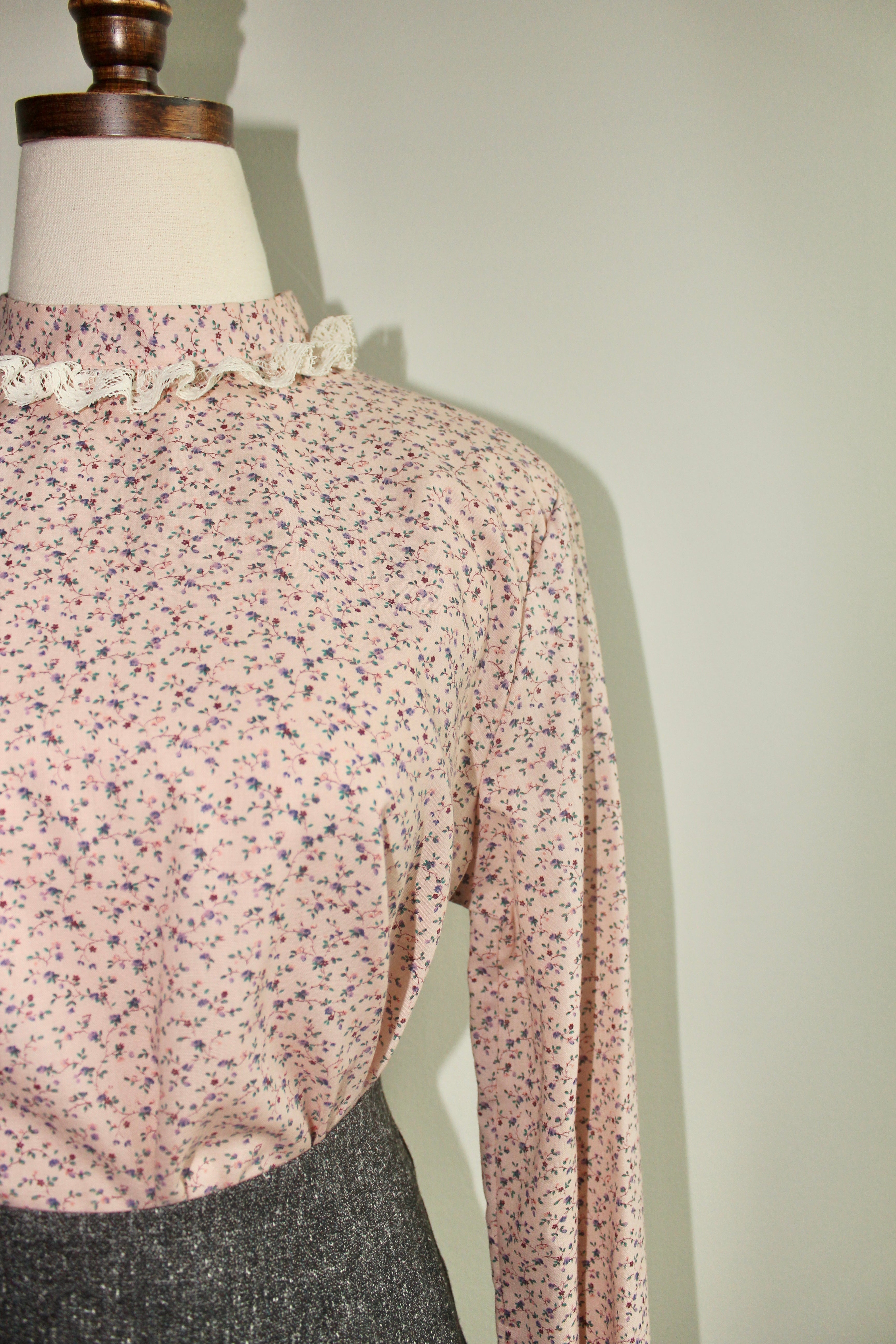 Vintage 60s Prairie Floral Blouse (S)