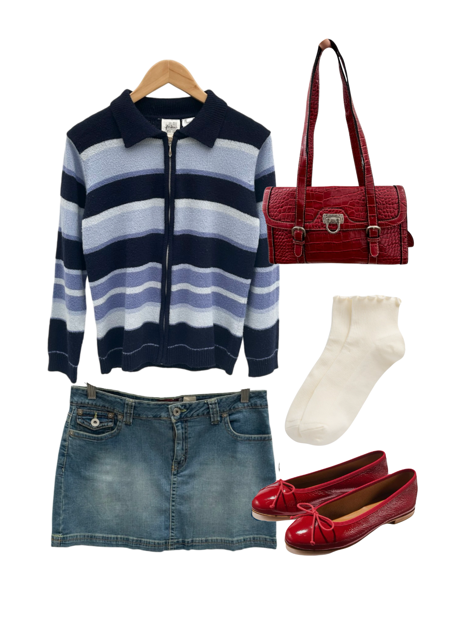 Vintage 90s Cozy Striped Polo Knit (M)