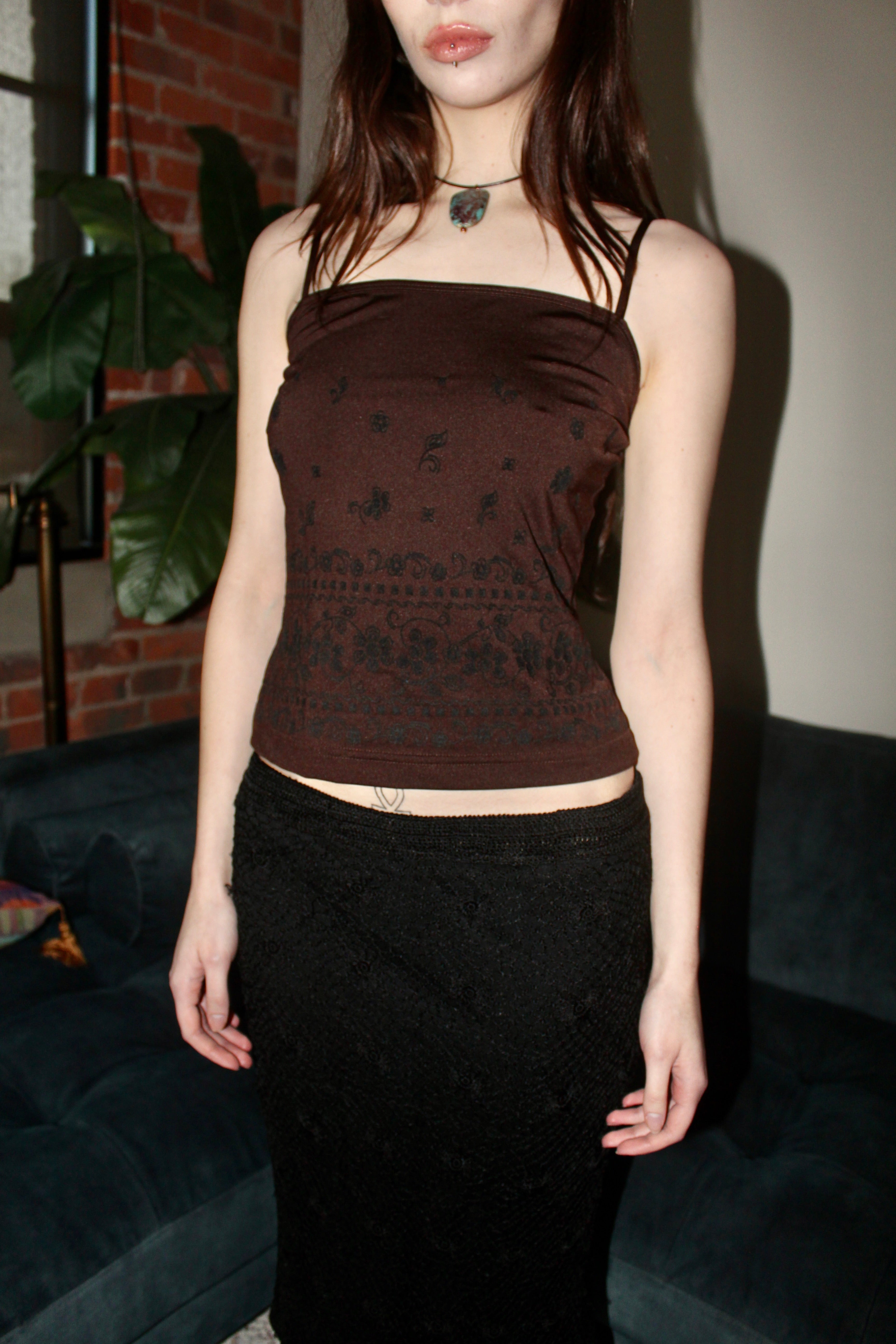 Vintage 90s XOXO Embroidered Fitted Cami (S)