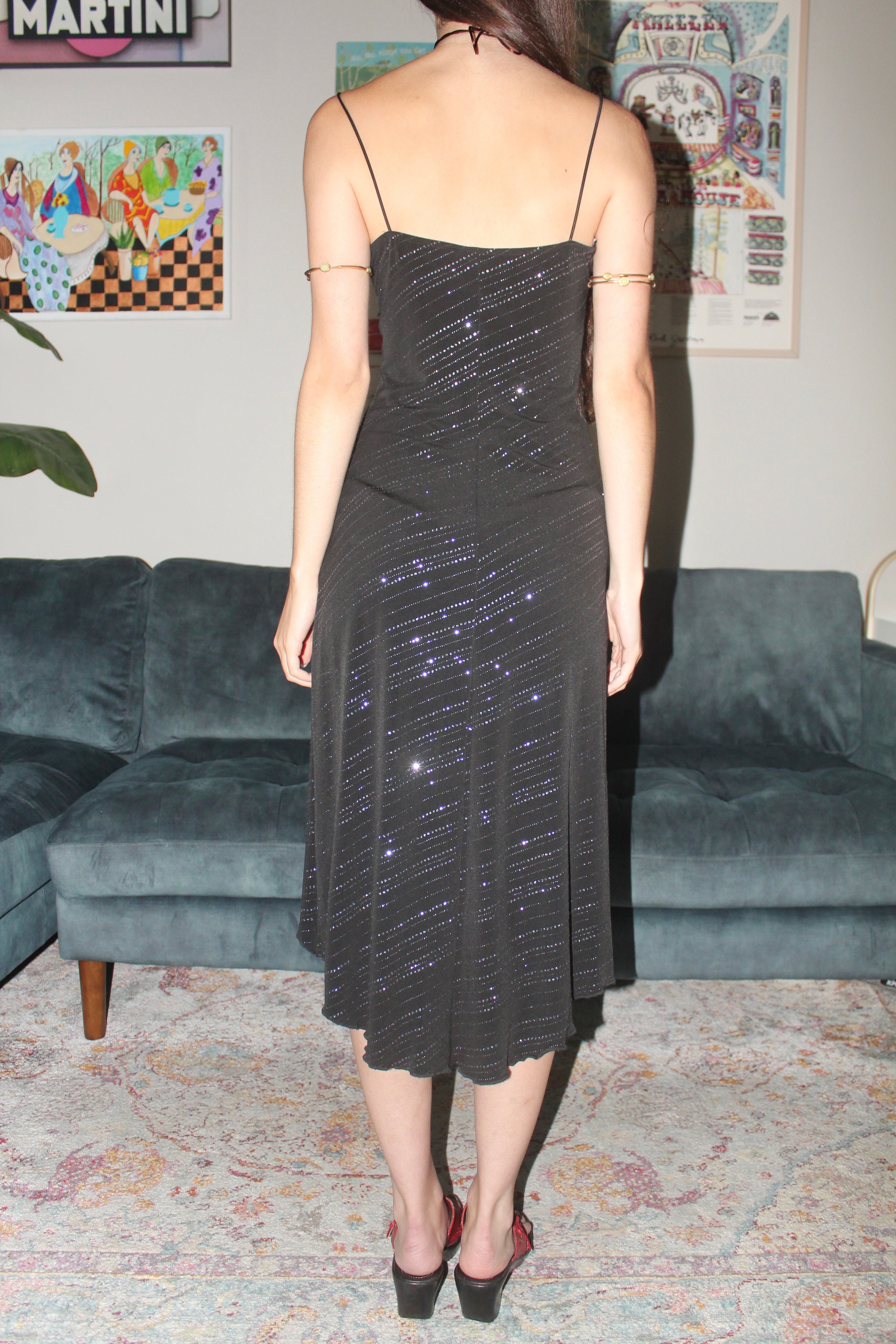 Vintage 90s Sleek Midi Dress (S)