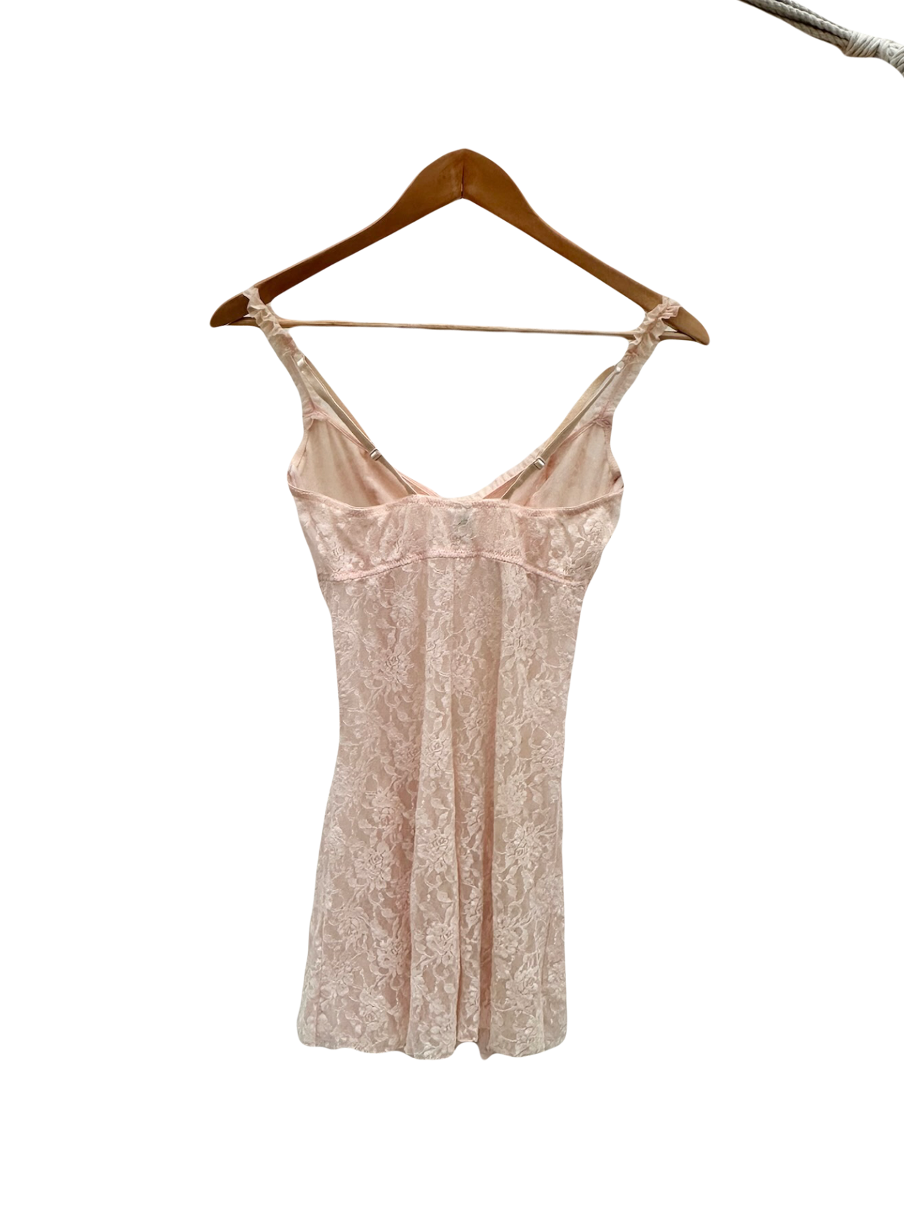 Vintage Y2K Peachy Lace Mini Dress (S)