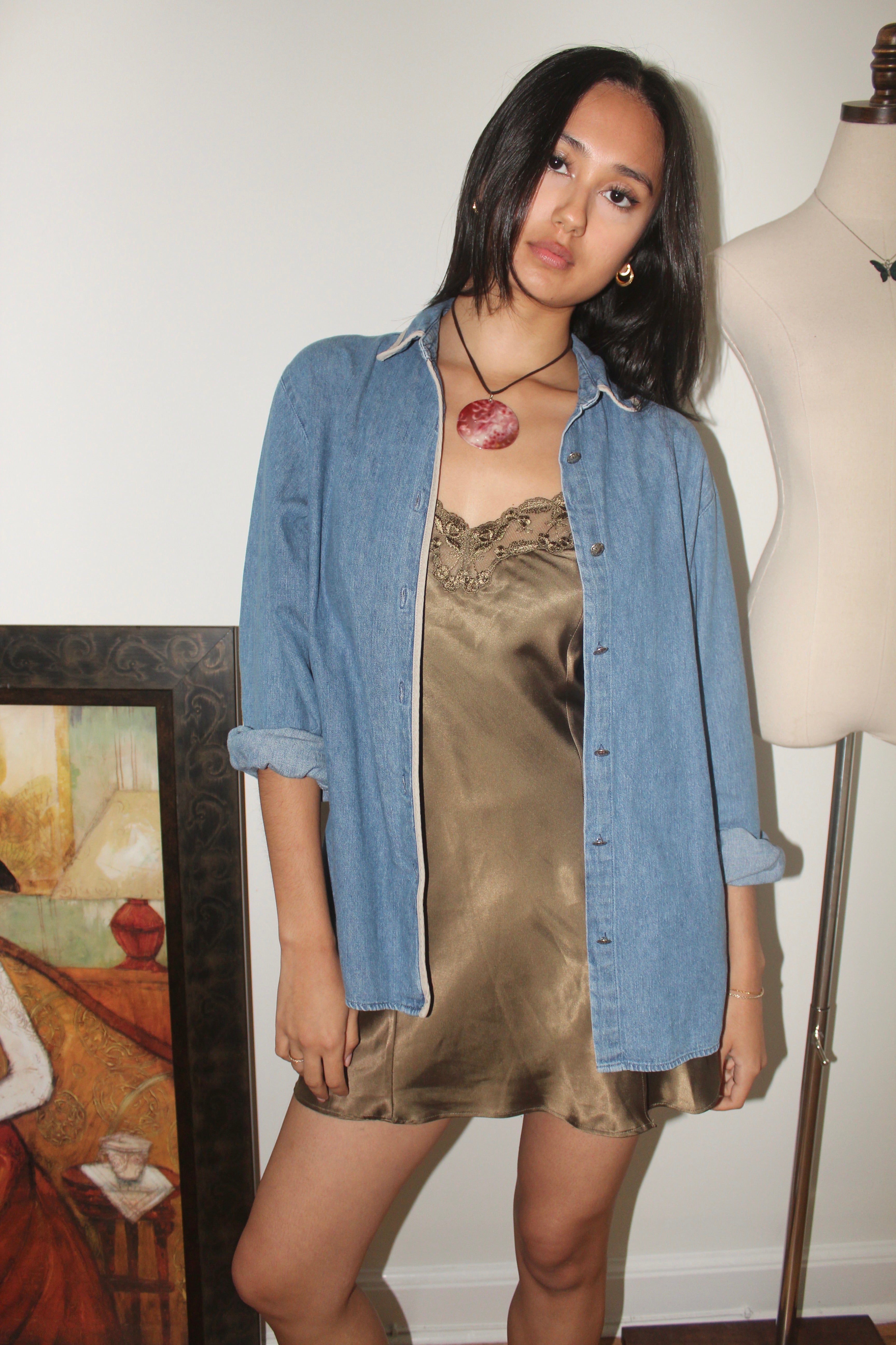 Vintage 90s Classic Denim Button Up (M)