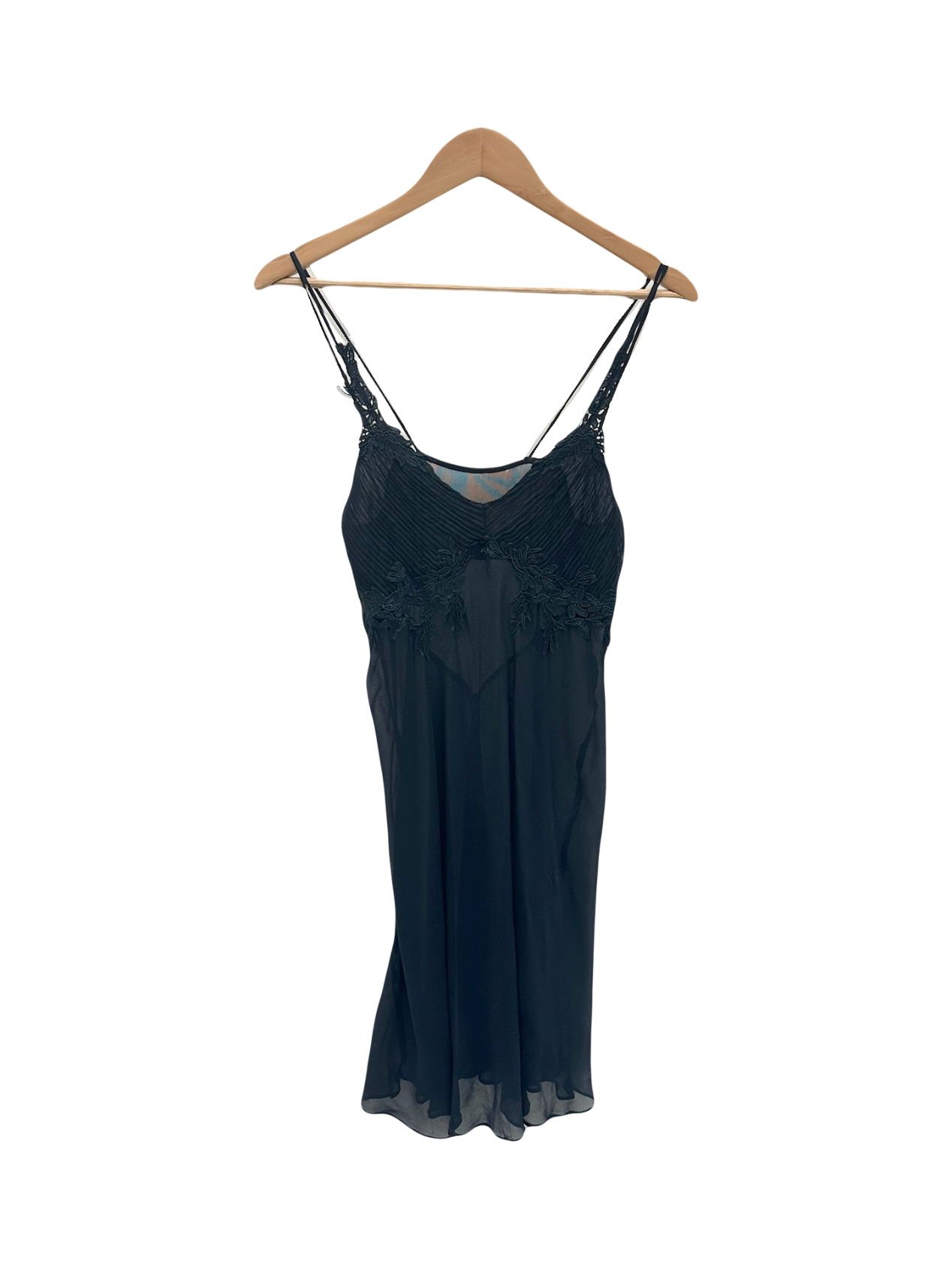 Vintage 90s Semi Sheer Silk Midi Slip Dress (S/M)