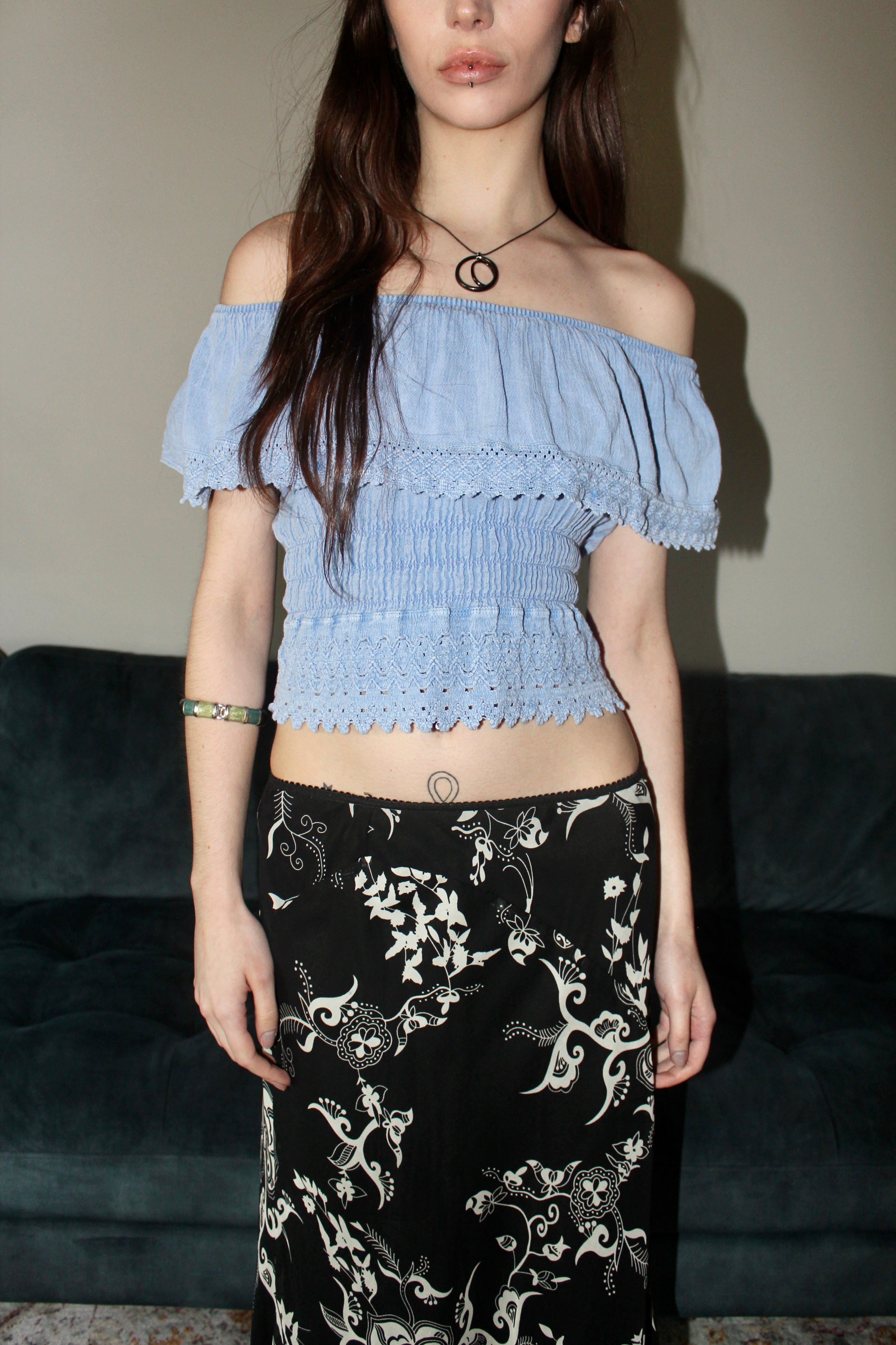 Vintage 90s Prairie Off the Shoulder Top (S)