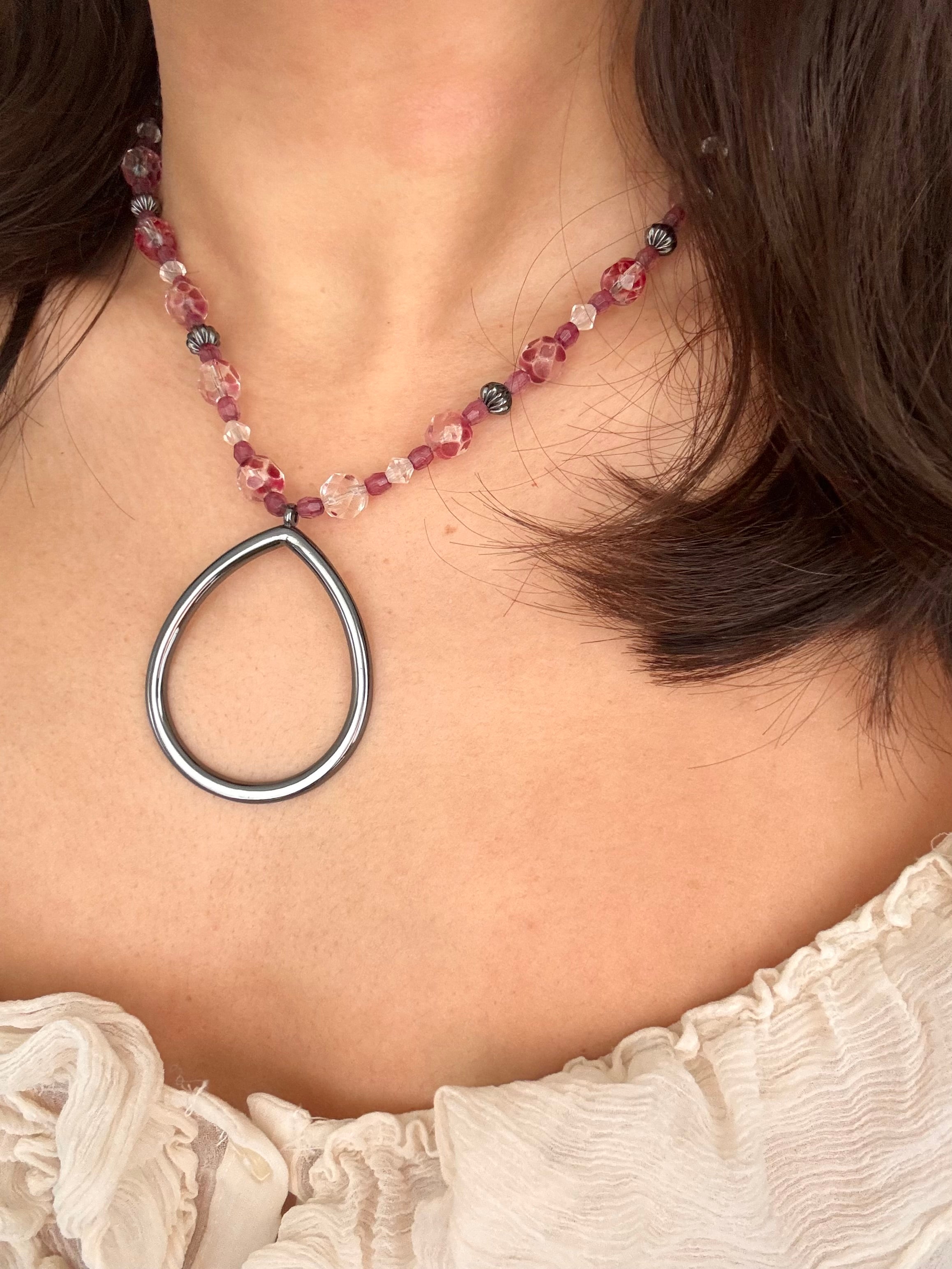 Echoes of Yesterday Pink Beaded Necklace