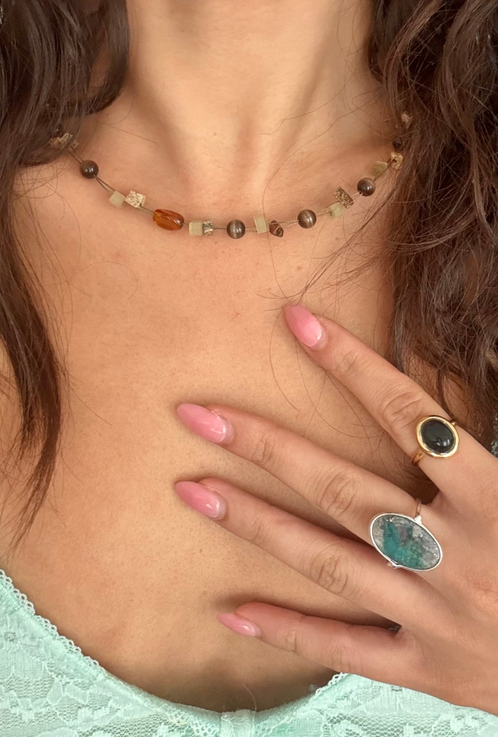 Vintage Gypsy Coil Beaded Choker