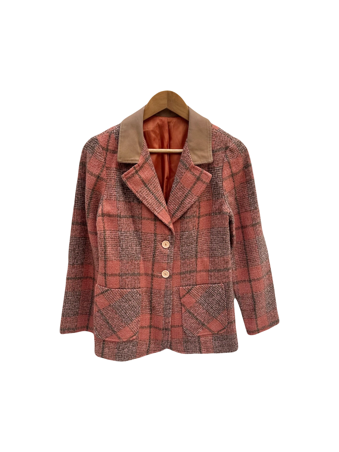 Vintage 80s Retro Plaid Blazer (S/M)