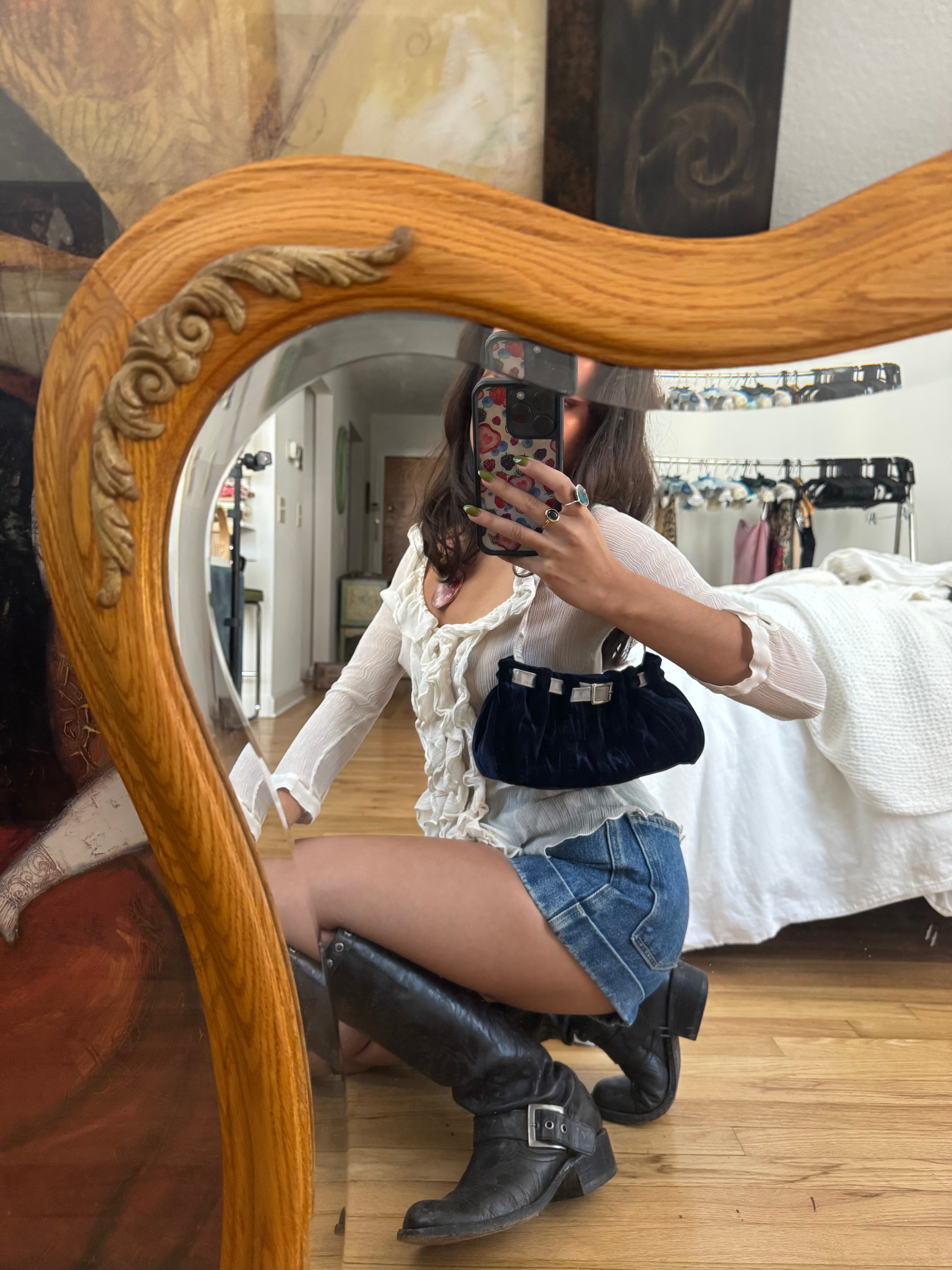 Vintage Velvet Bow Purse