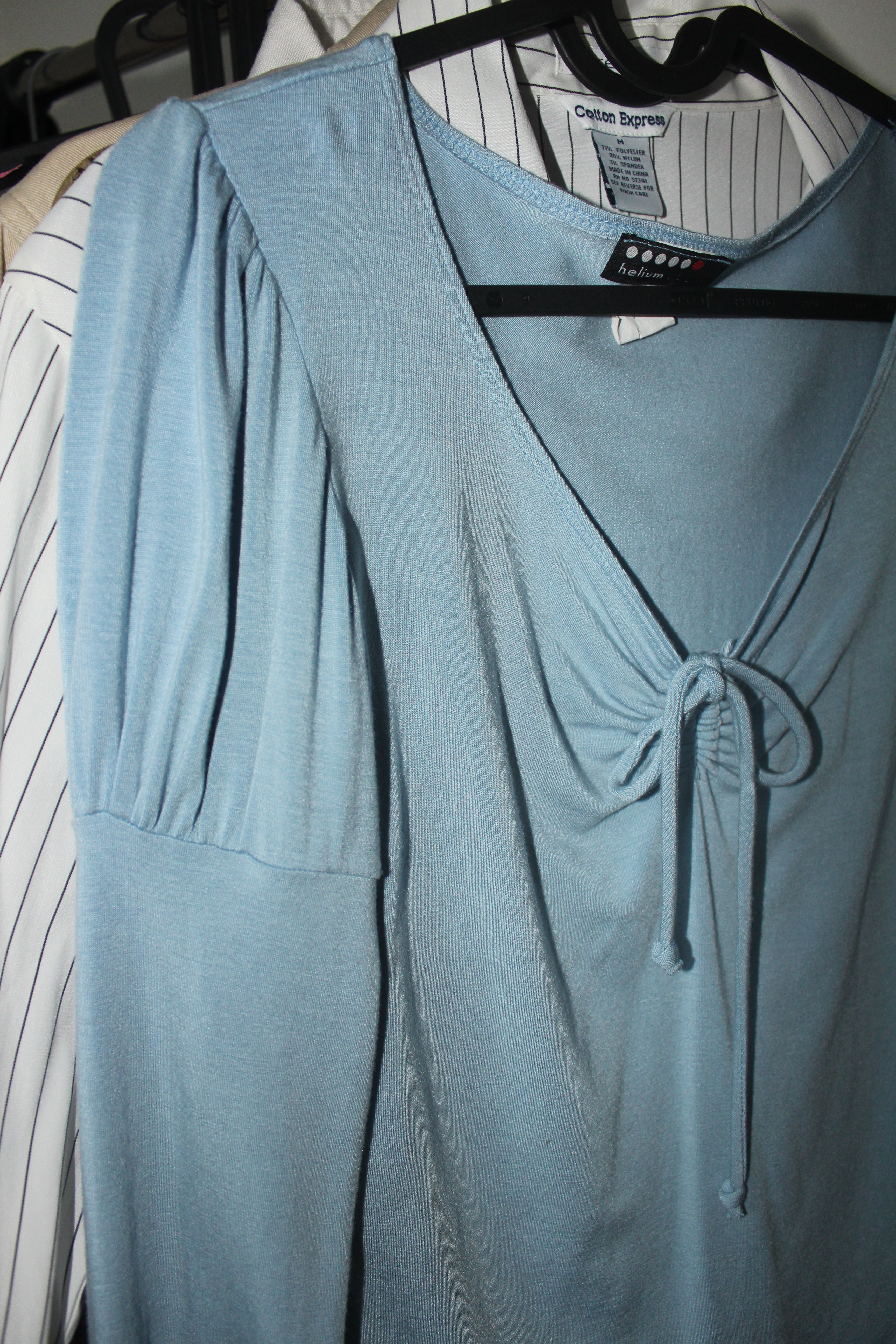 Vintage 90s Puff Sleeve Tie Knit Long Sleeve (M)