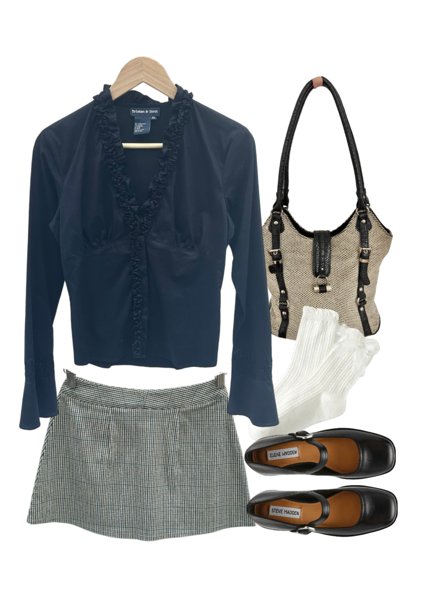 Vintage Dainty Ruffled Fitted Poet Blouse (S)